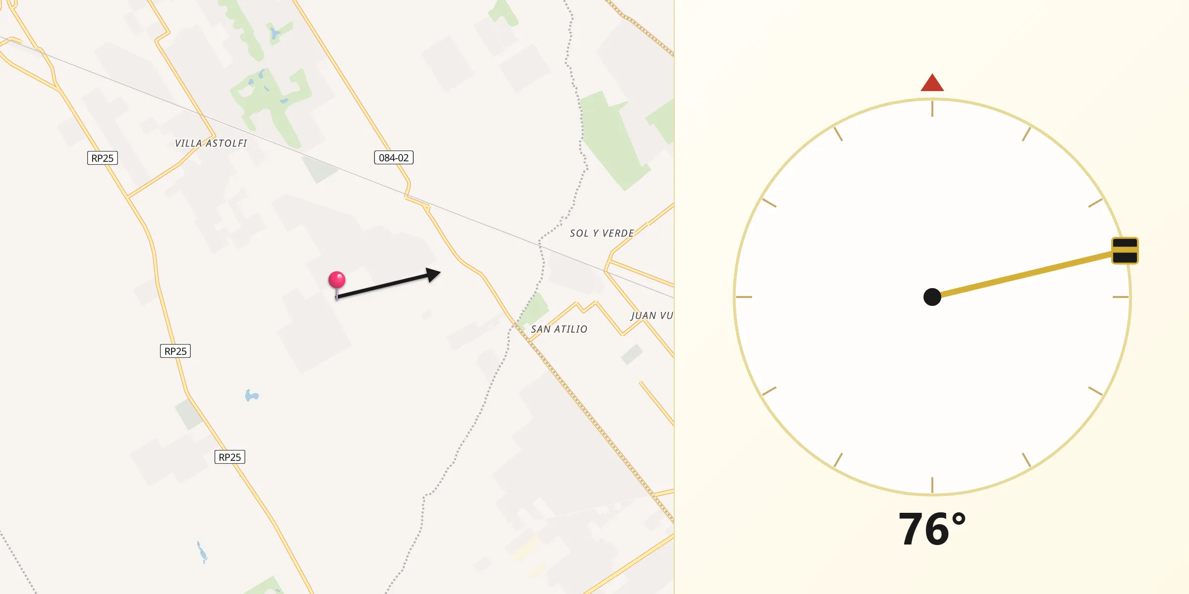 Direzione della Qibla da José C. Paz