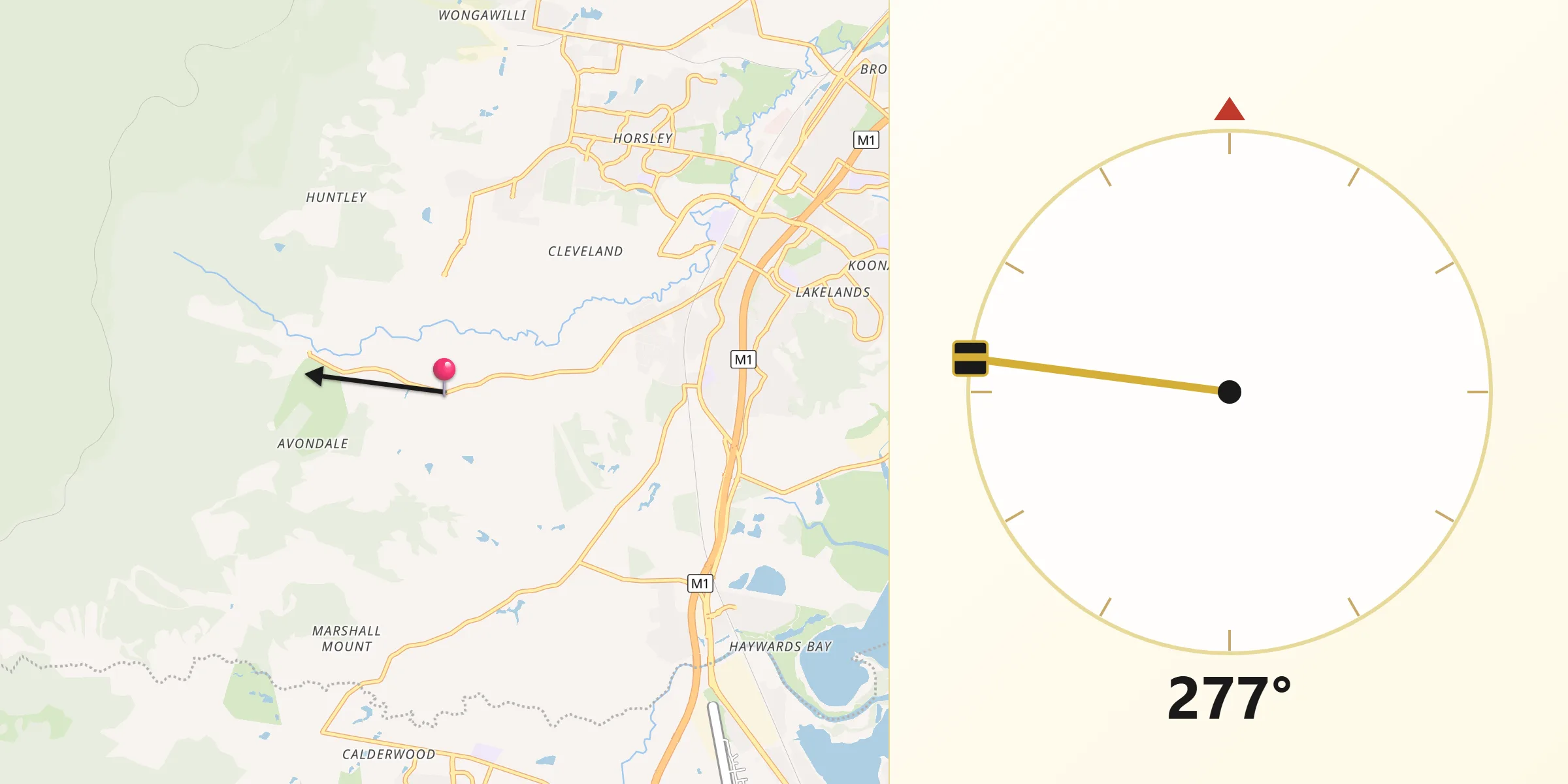 Qibla Direction from Avondale