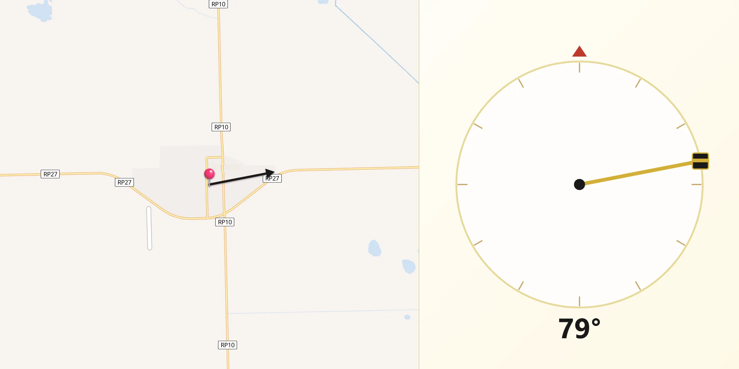 Dirección de la Qibla desde Santa Magdalena