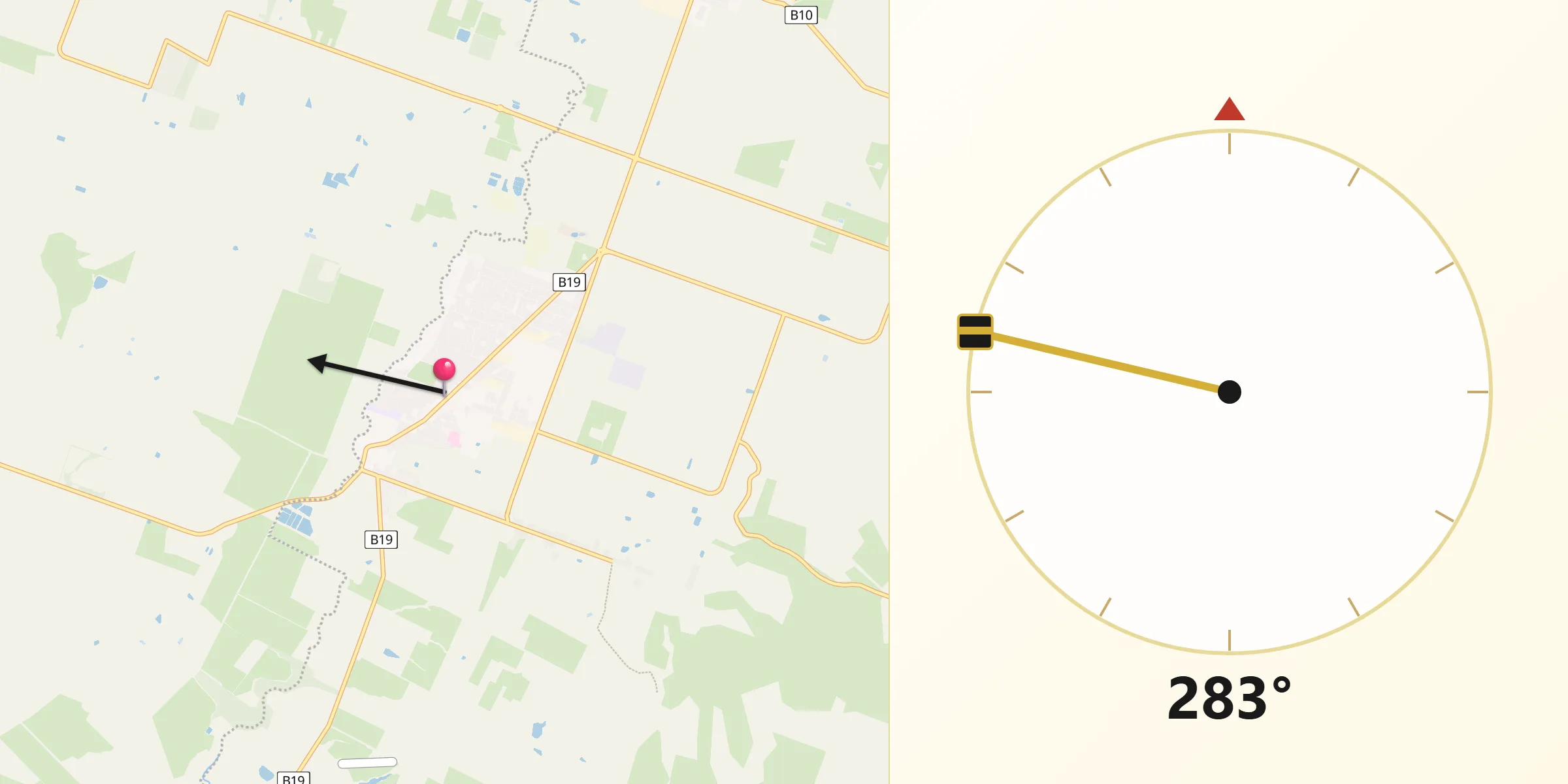 Qibla Direction from Tanunda