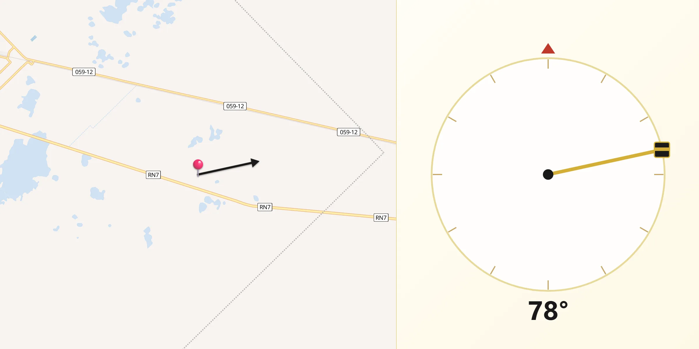 Dirección de la Qibla desde Junín