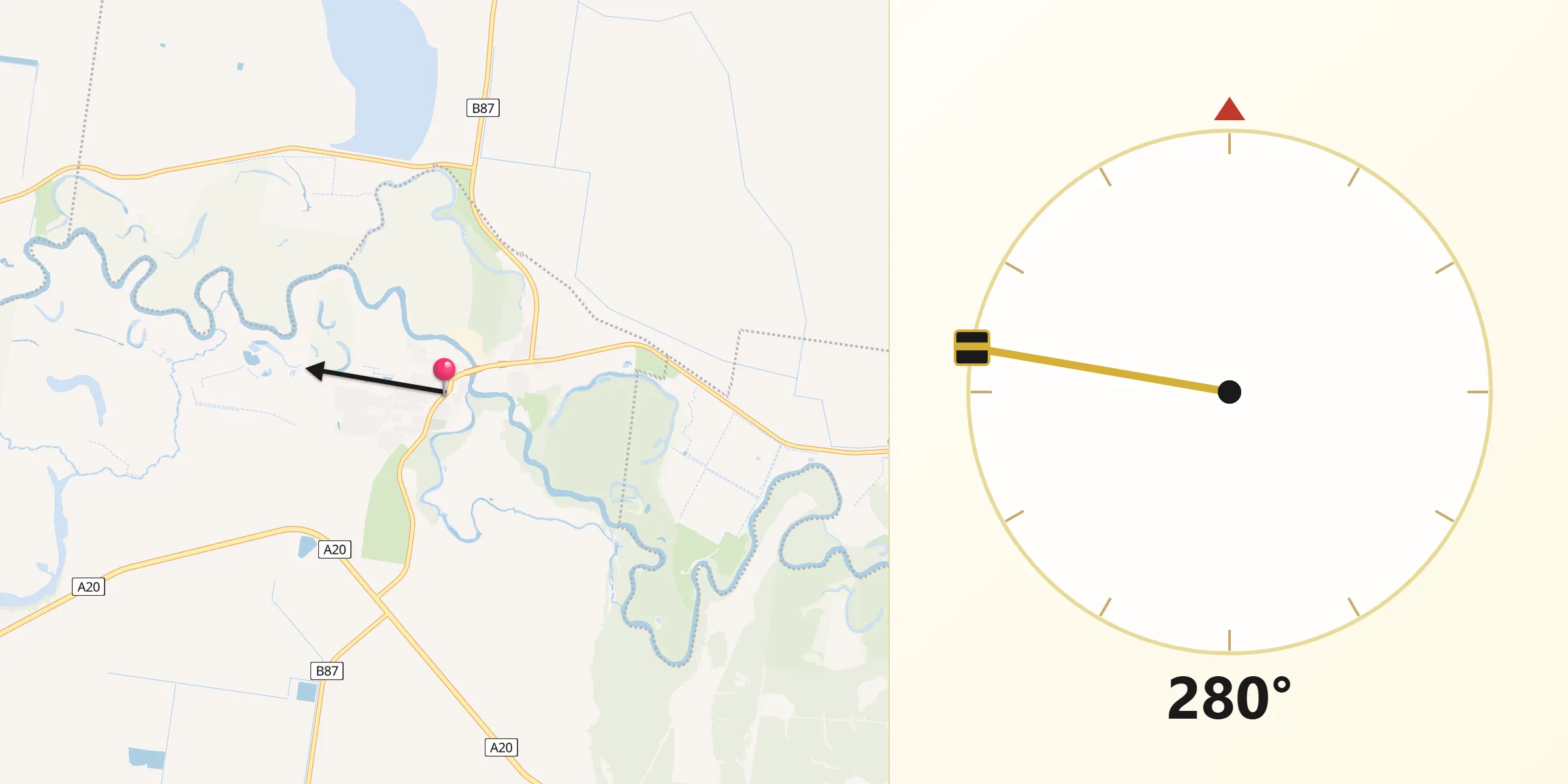 Qibla Direction from Darlington Point