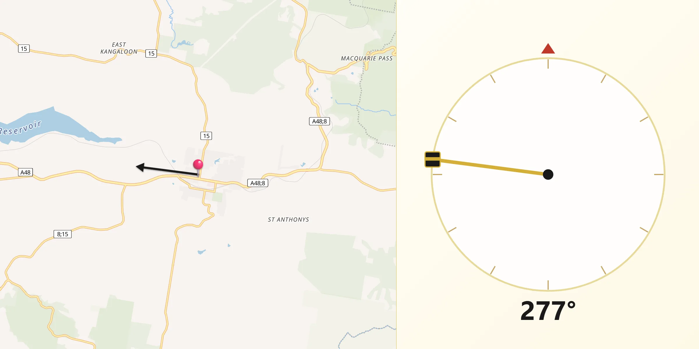 Qibla Direction from Robertson