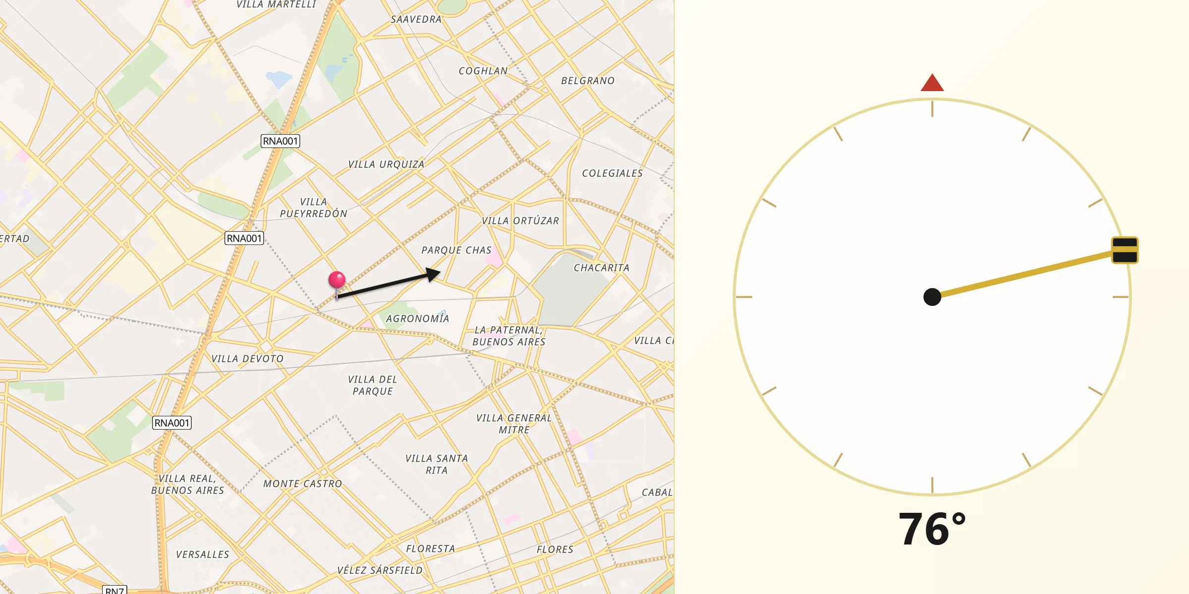 Dirección de la Qibla desde Agronomía