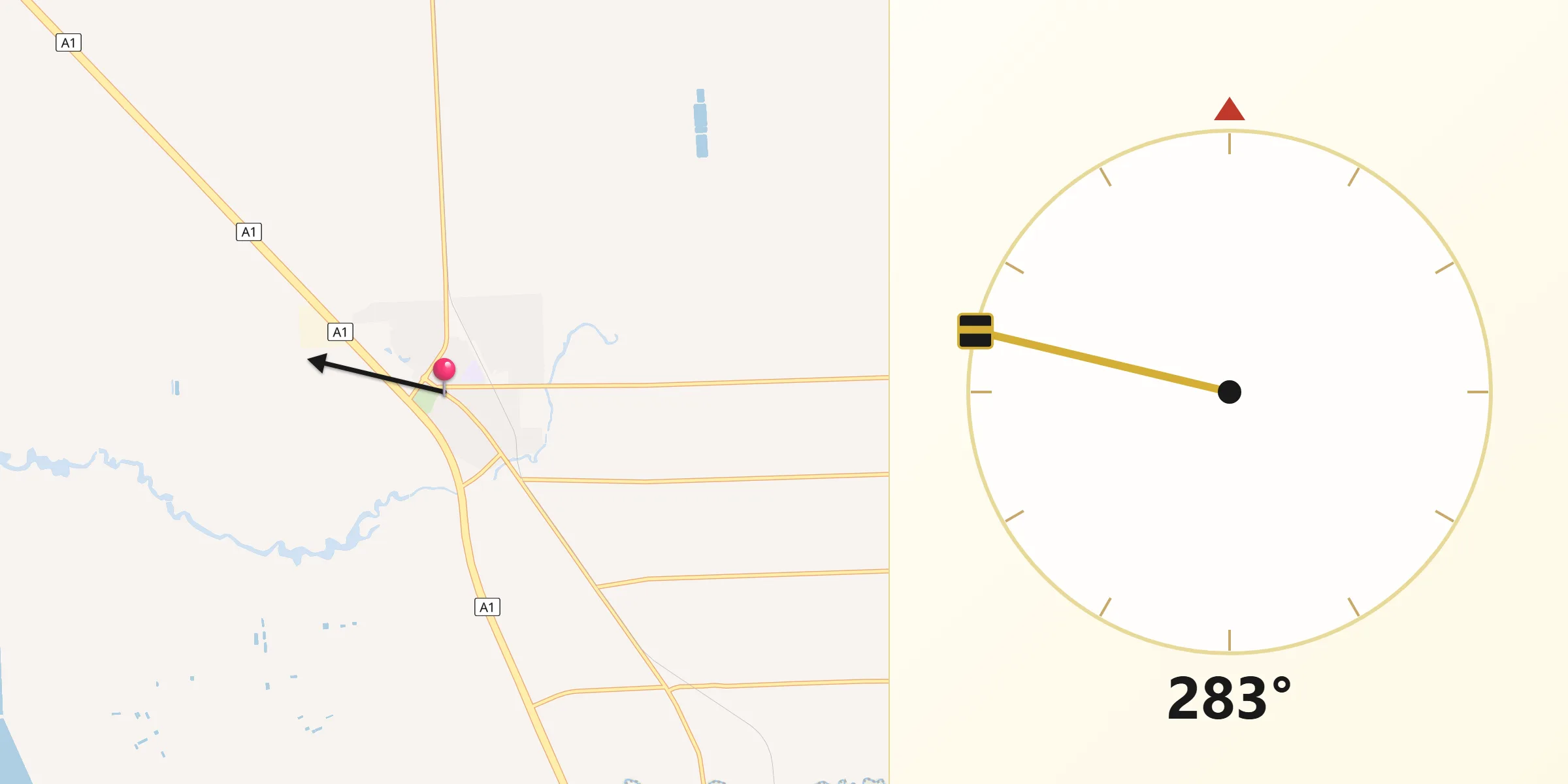 Qibla Direction from Two Wells