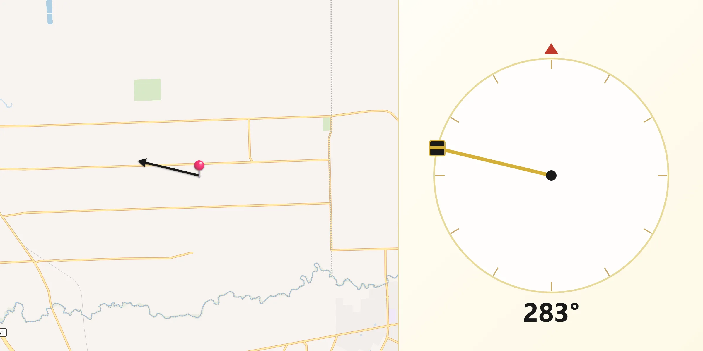 Qibla Direction from Lewiston