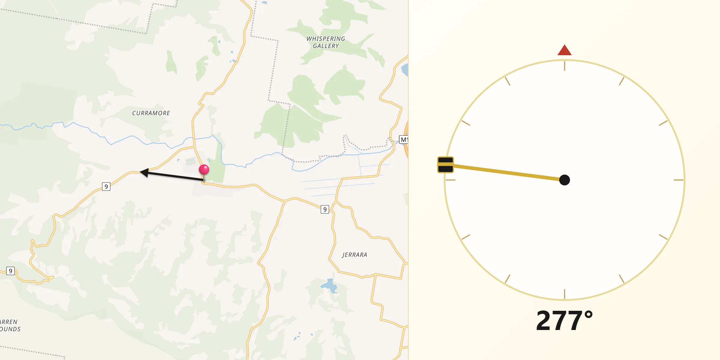 Qibla Direction from Jamberoo