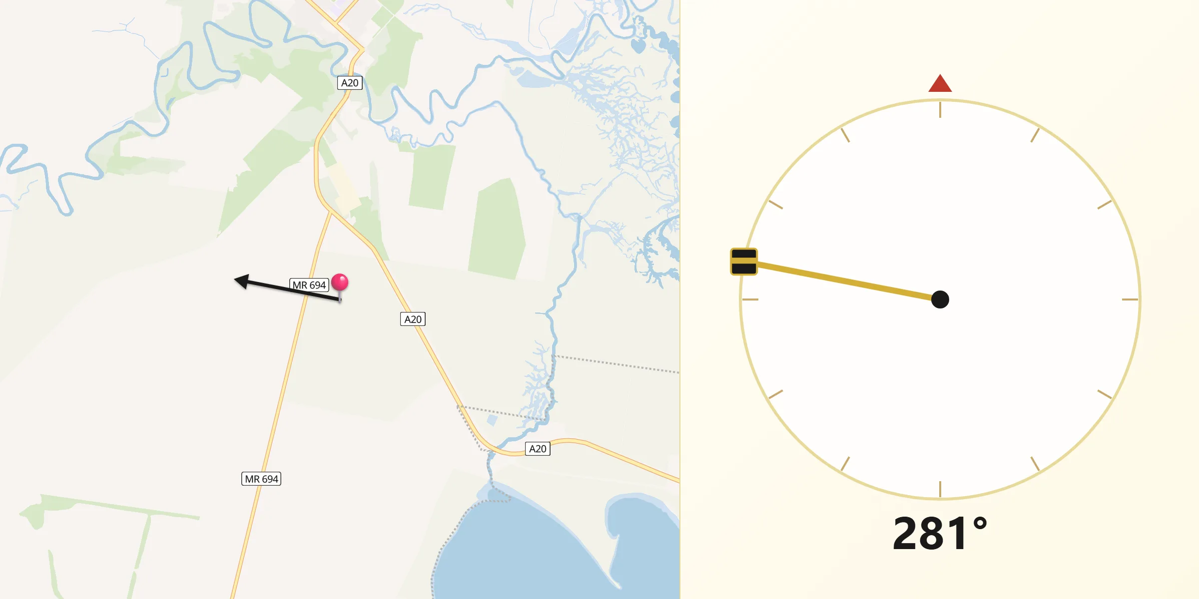Qibla Direction from Balranald