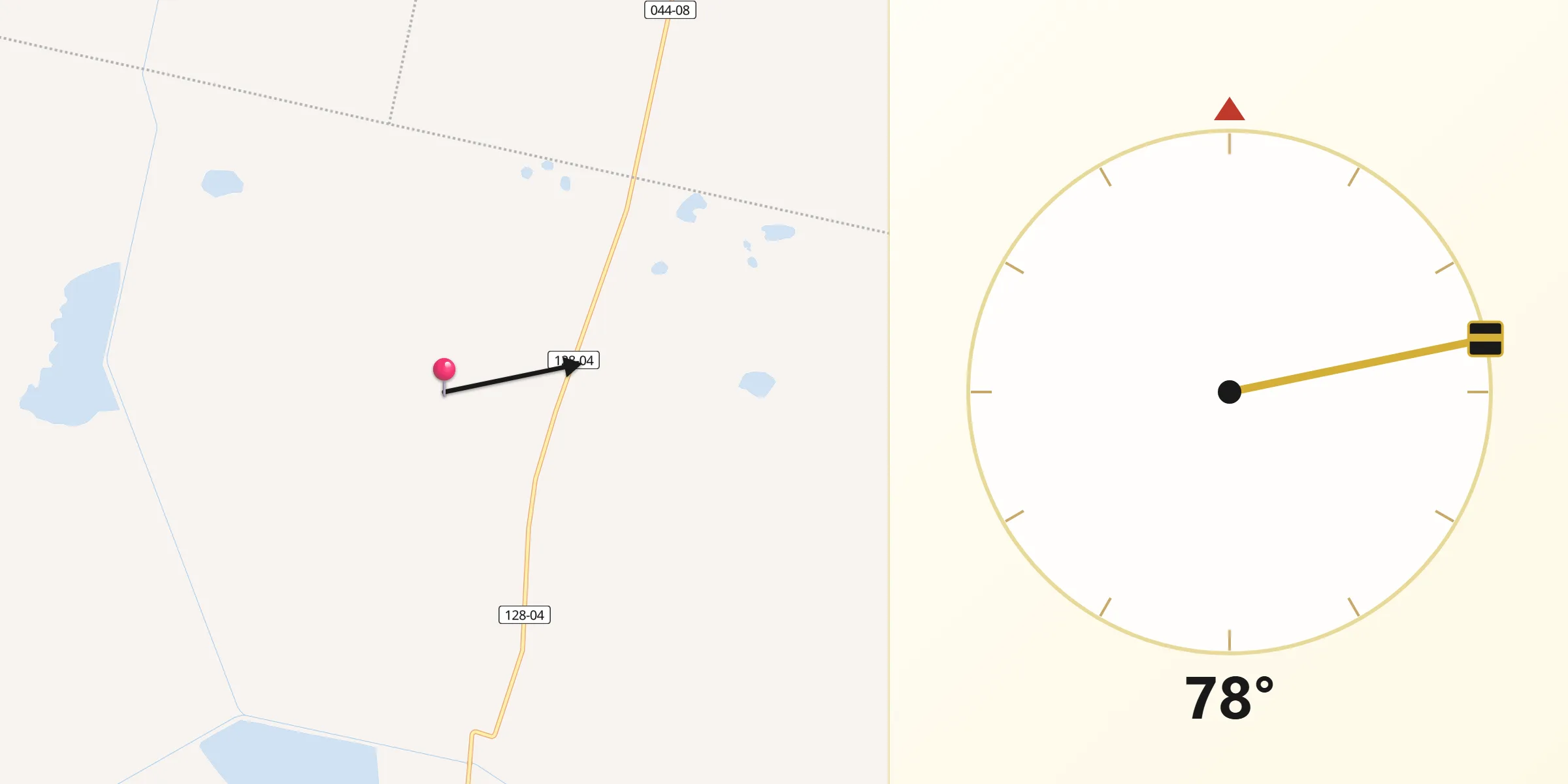 Dirección de la Qibla desde General Pinto