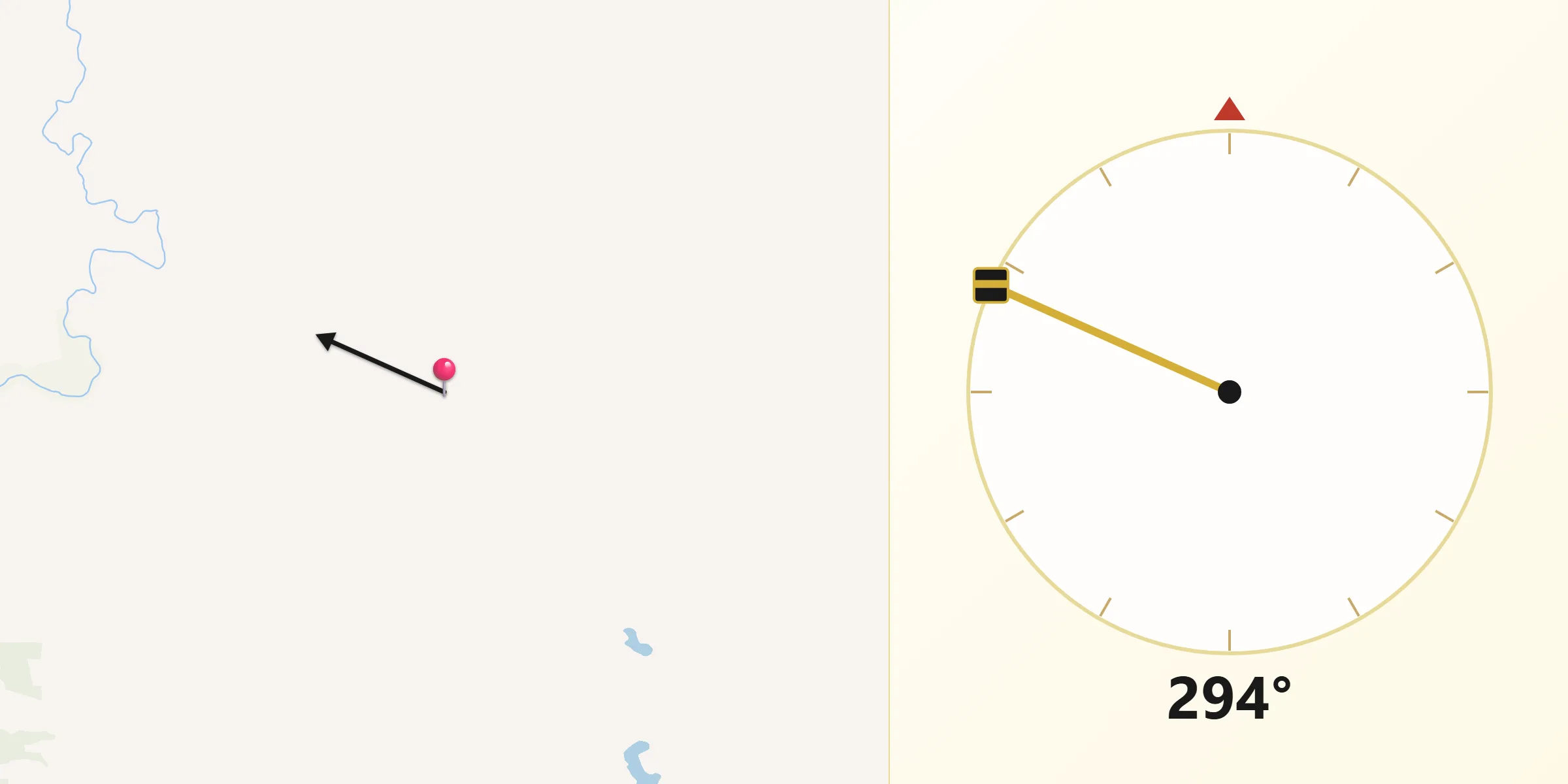 Qibla Direction from Albany