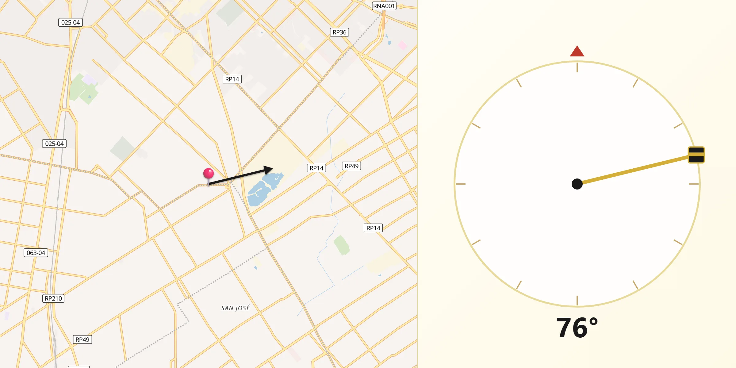 Dirección de la Qibla desde Quilmes