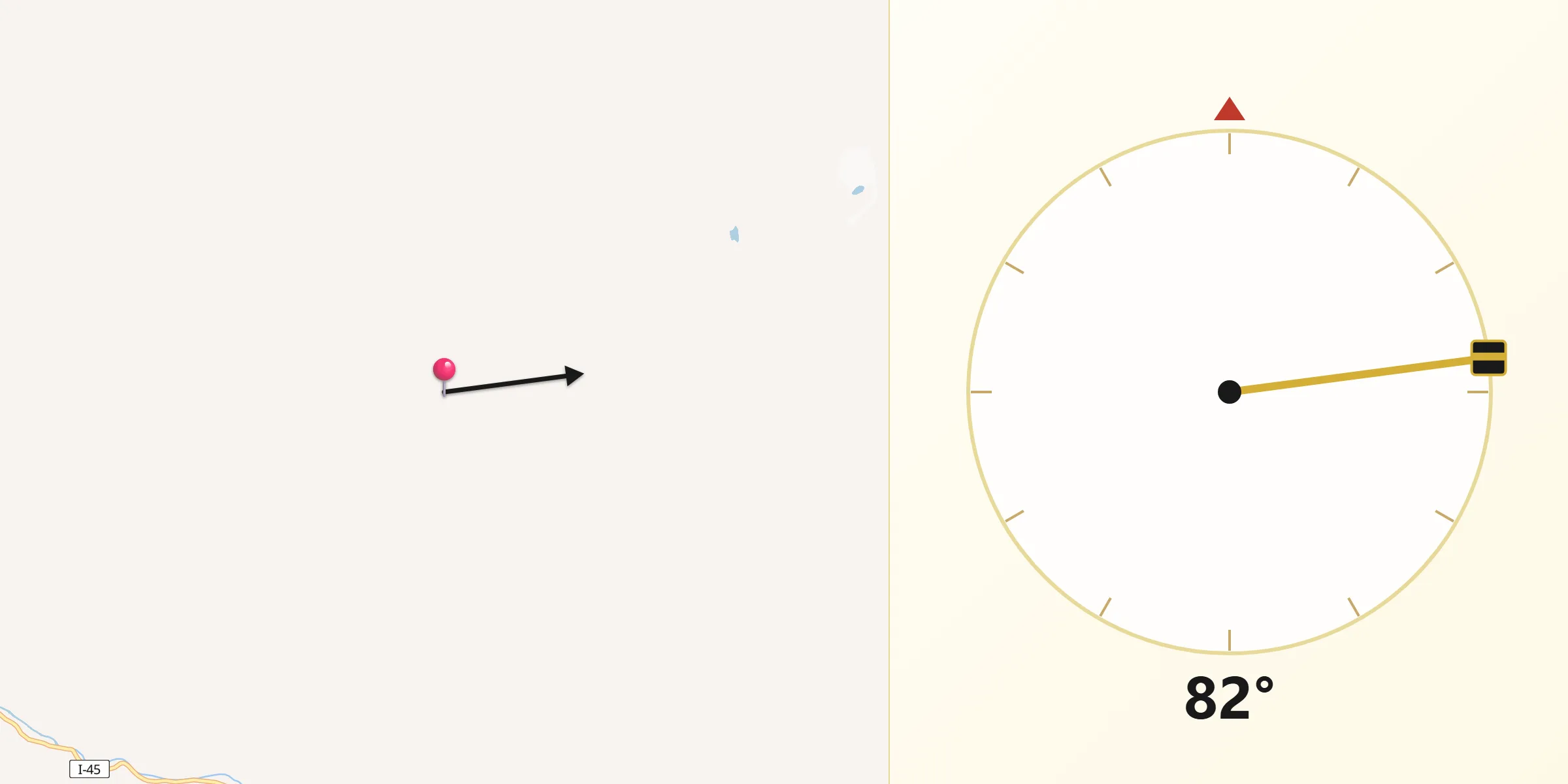 Dirección de la Qibla desde San Fernando