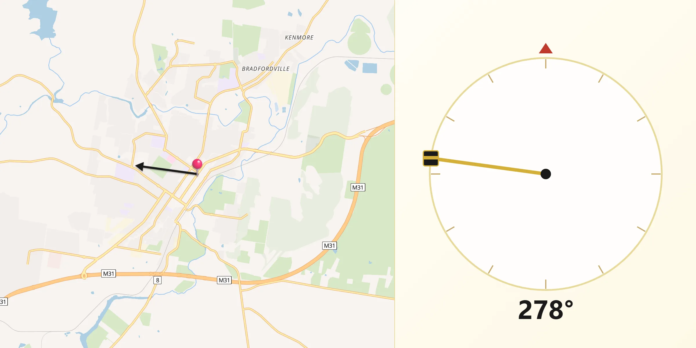 Qibla Direction from Goulburn