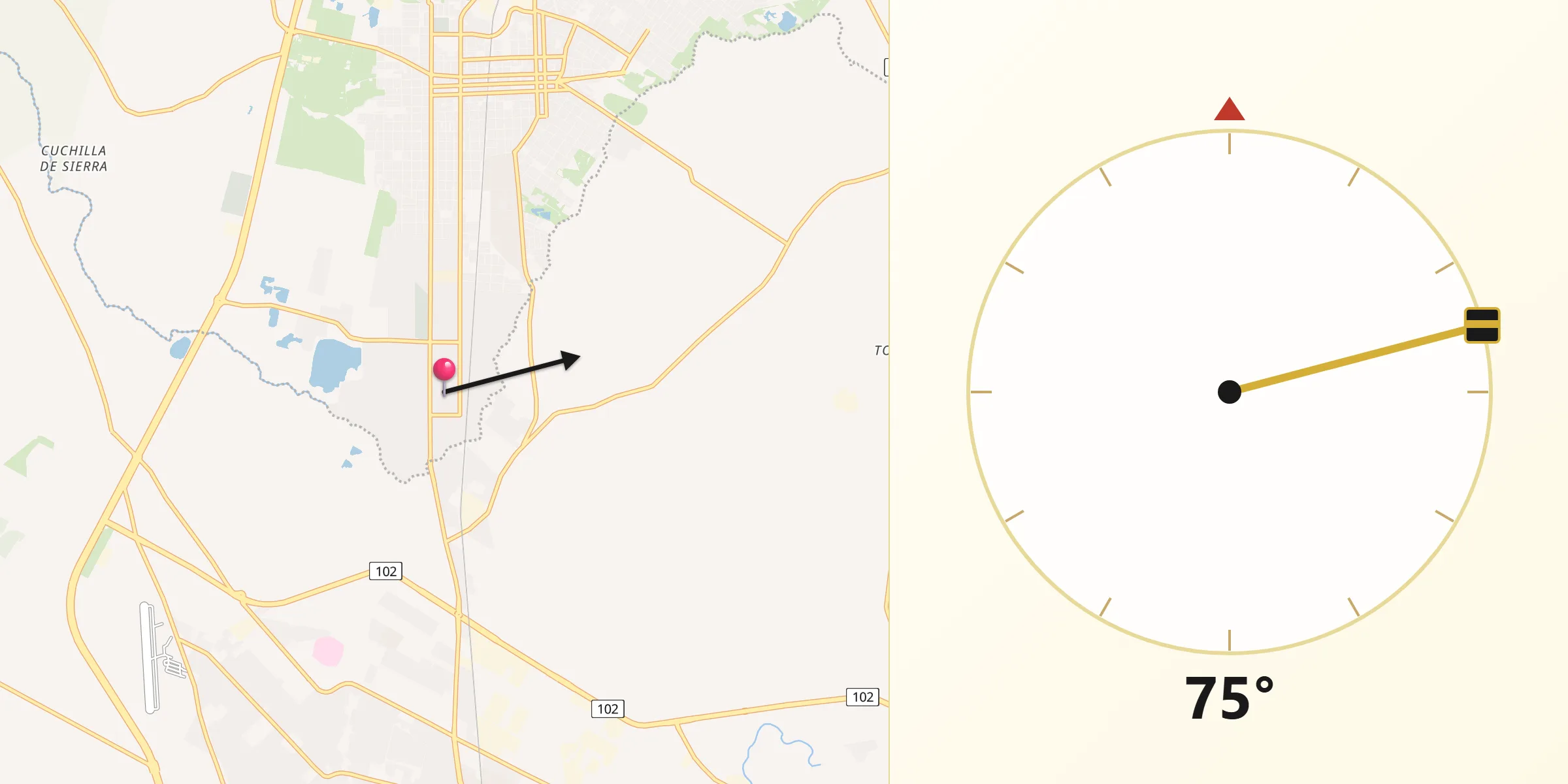 Dirección de la Qibla desde La Paz