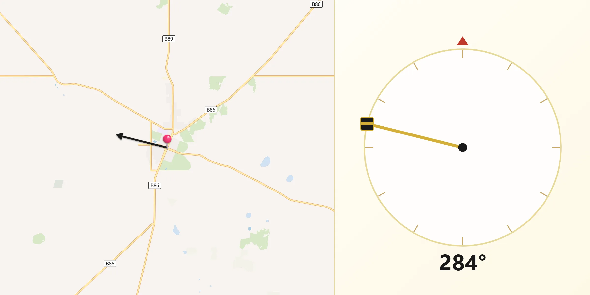 Qibla Direction from Minlaton