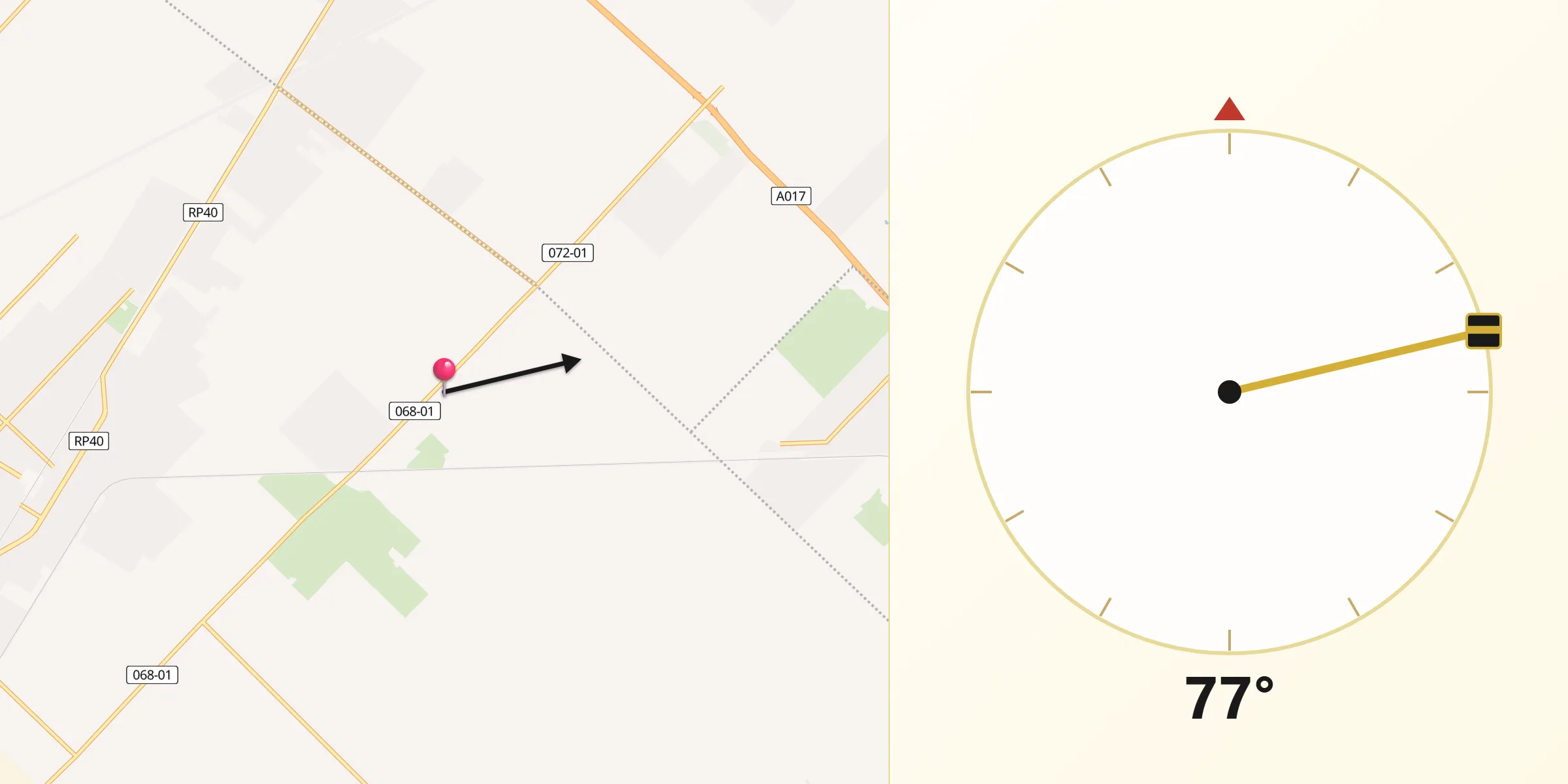Dirección de la Qibla desde La Matanza
