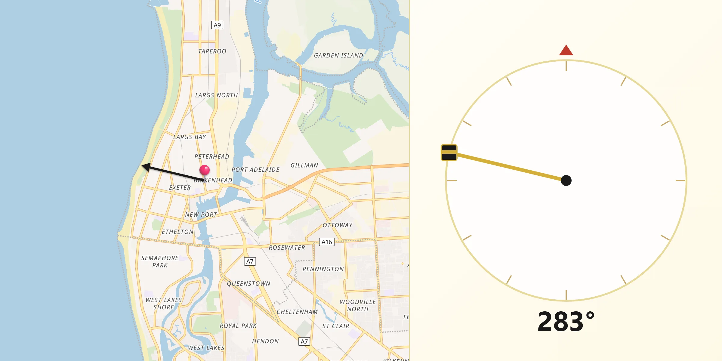 Qibla Direction from Birkenhead