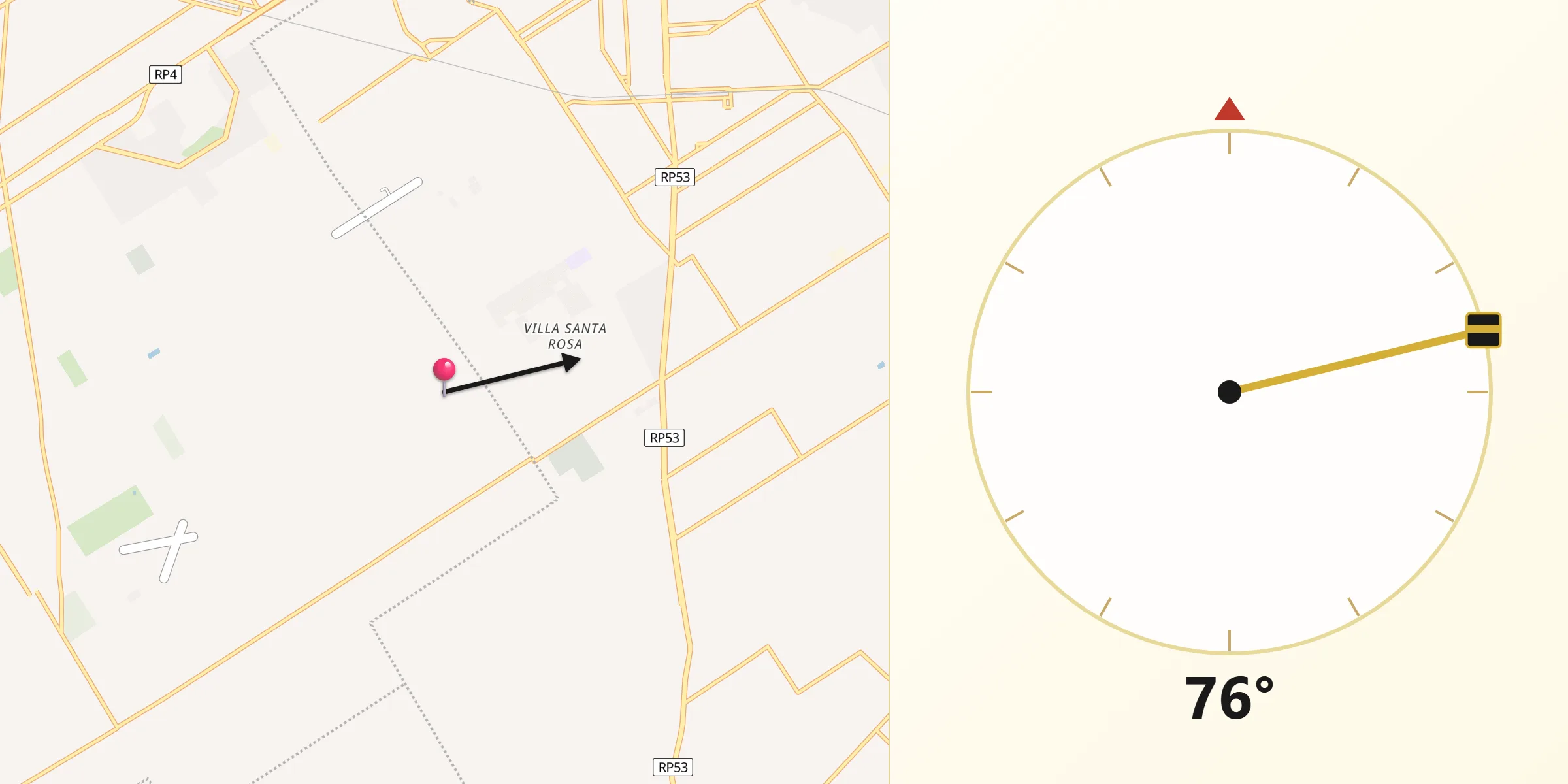Dirección de la Qibla desde Berazategui