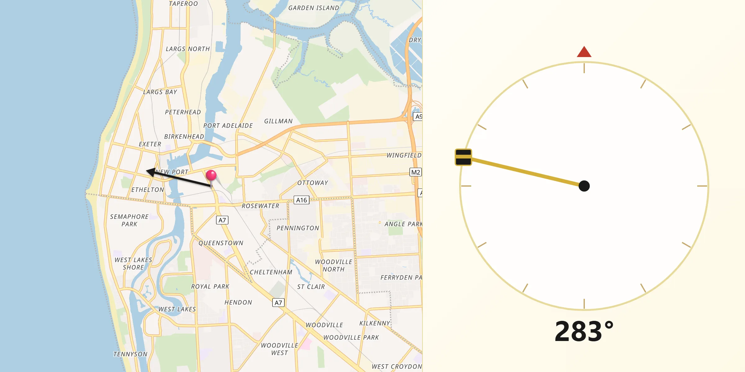 Qibla Direction from Port Adelaide Enfield