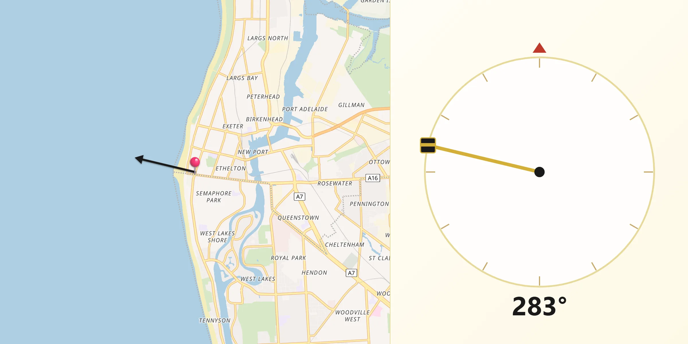 Qibla Direction from Semaphore South