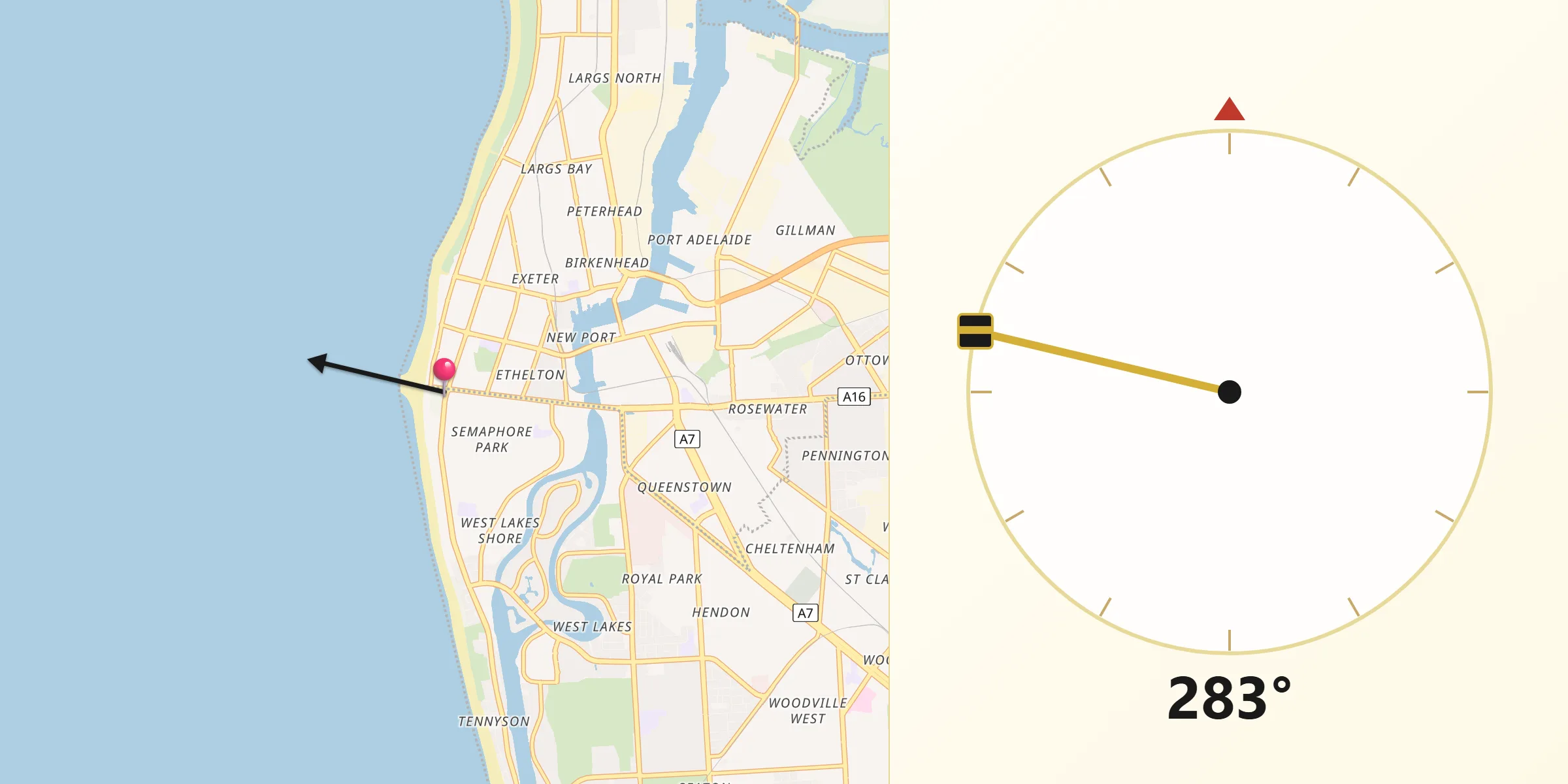 Qibla Direction from Semaphore Park