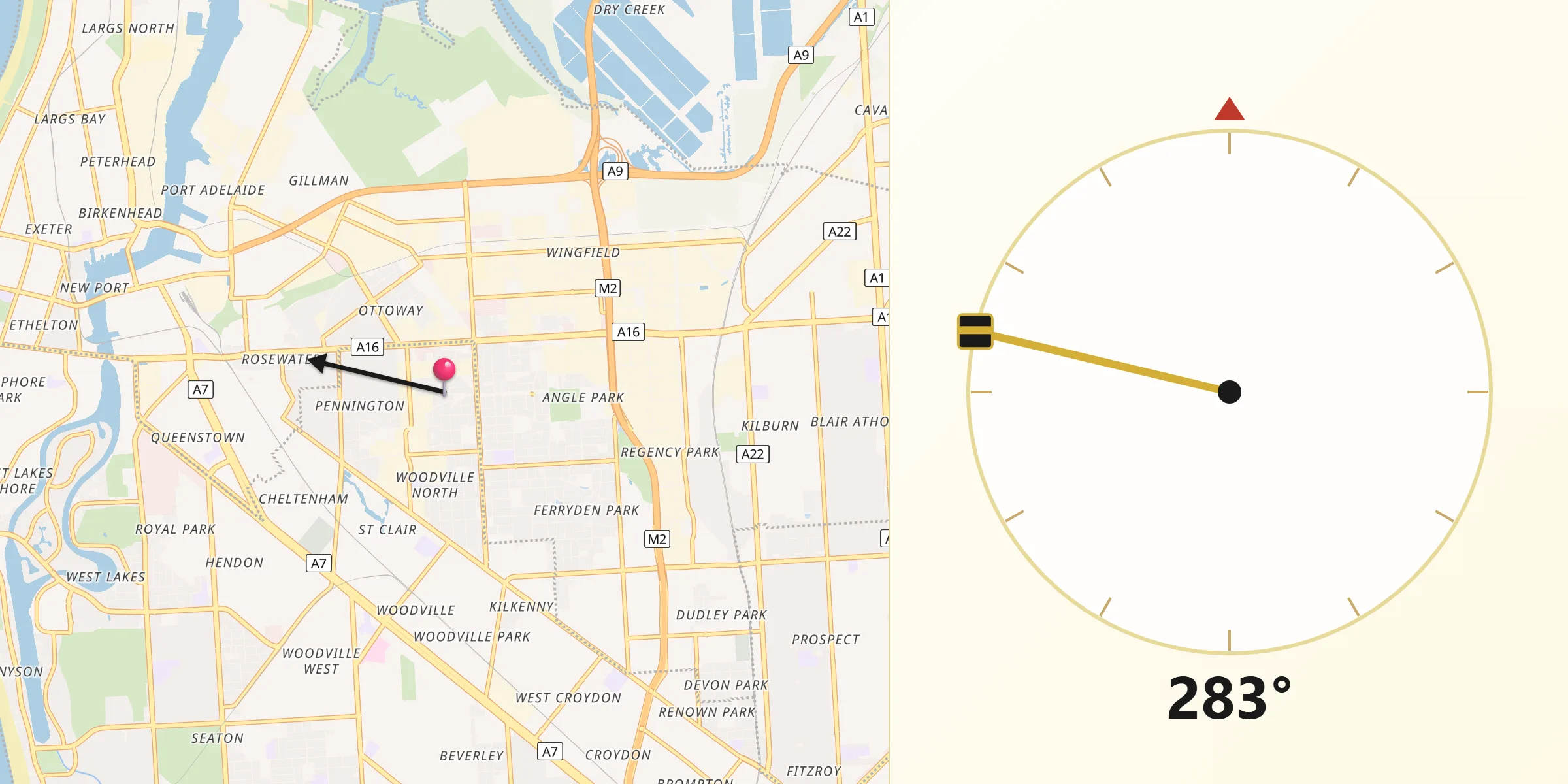 Qibla Direction from Athol Park