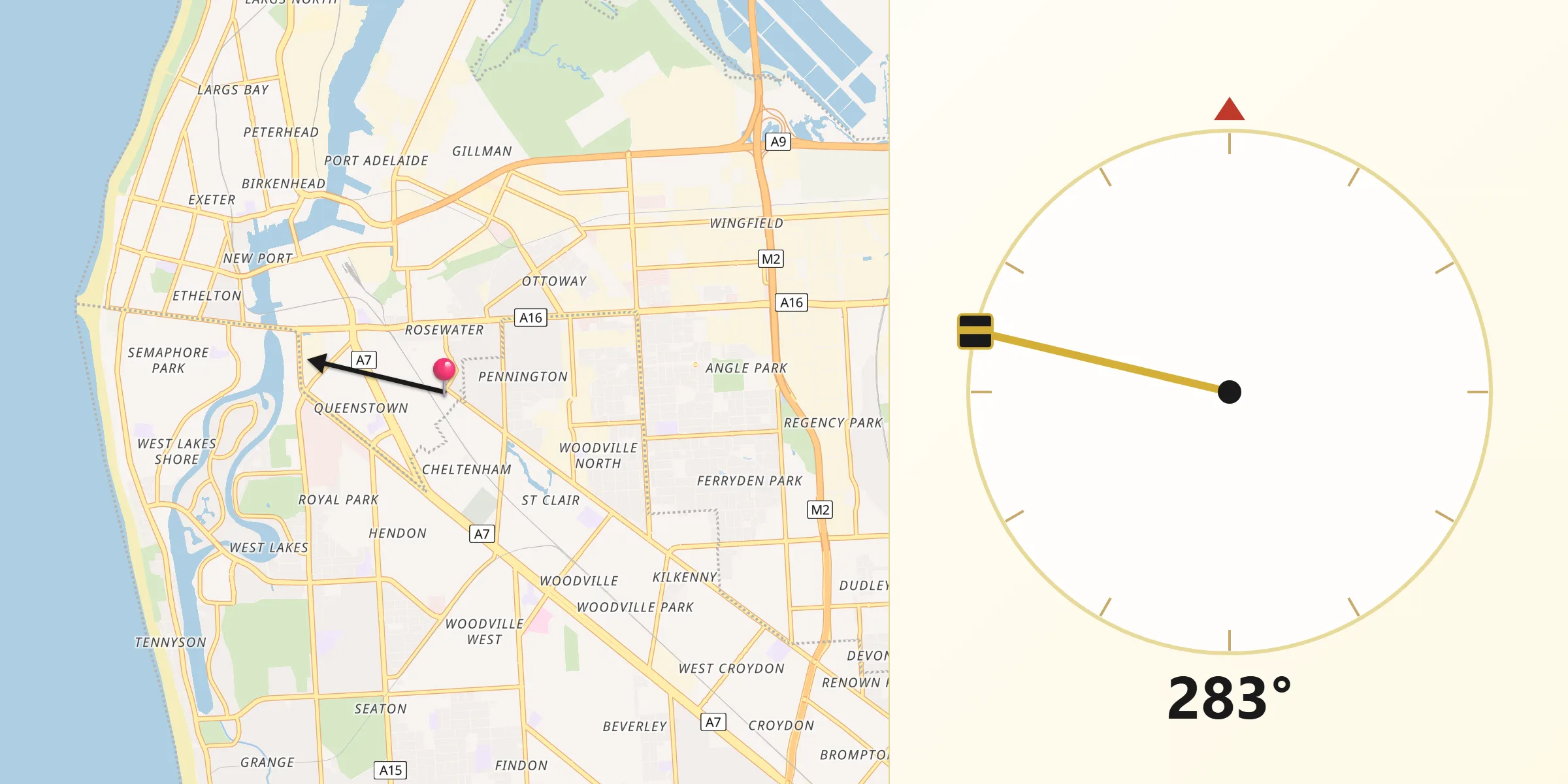 Qibla Direction from Alberton