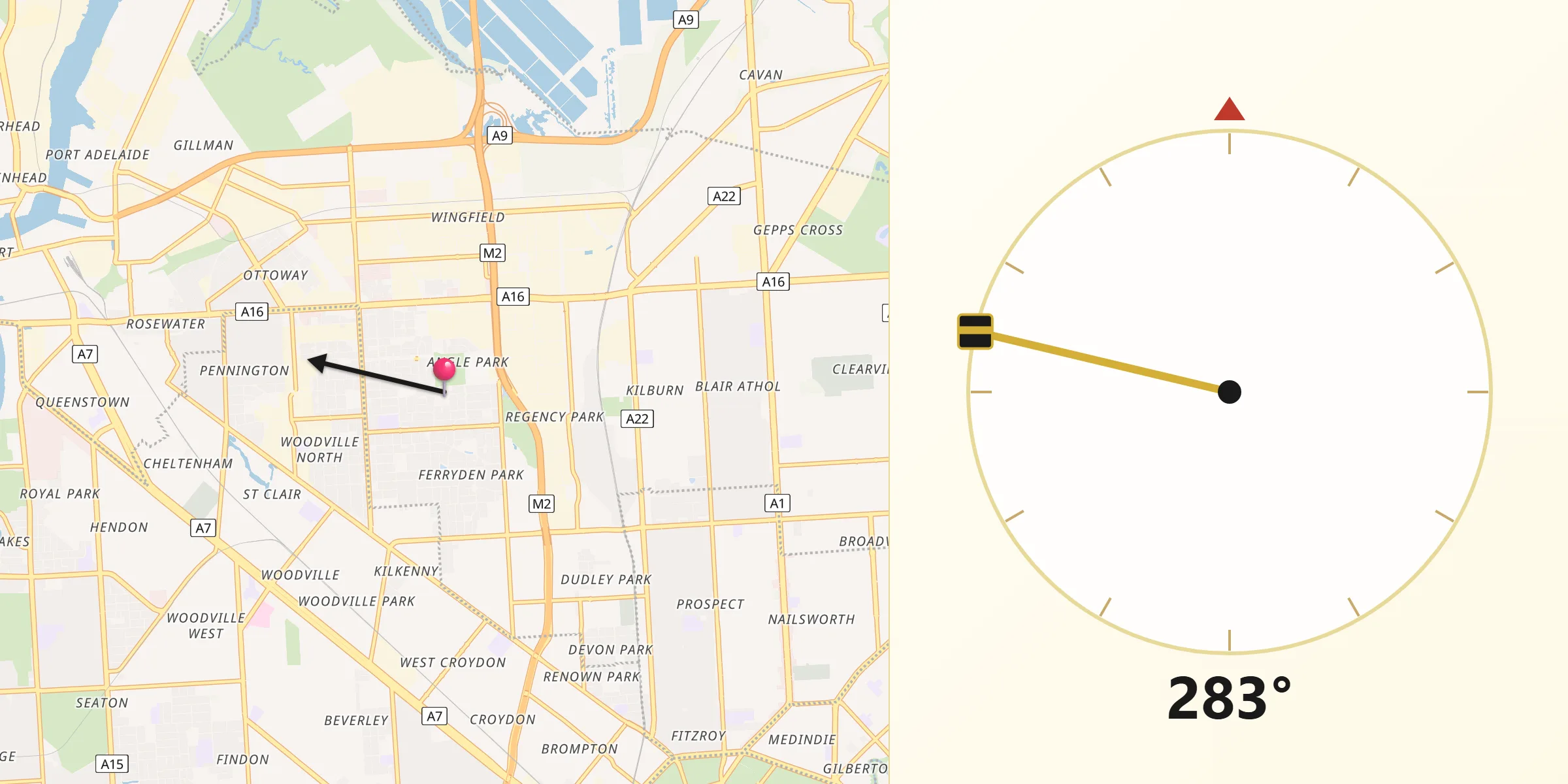 Qibla Direction from Angle Park