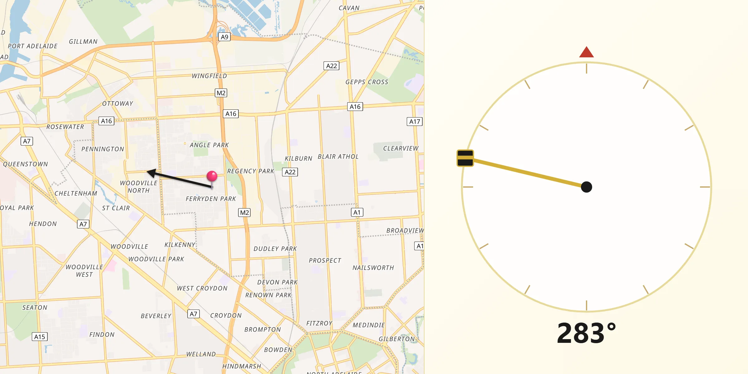 Qibla Direction from Ferryden Park