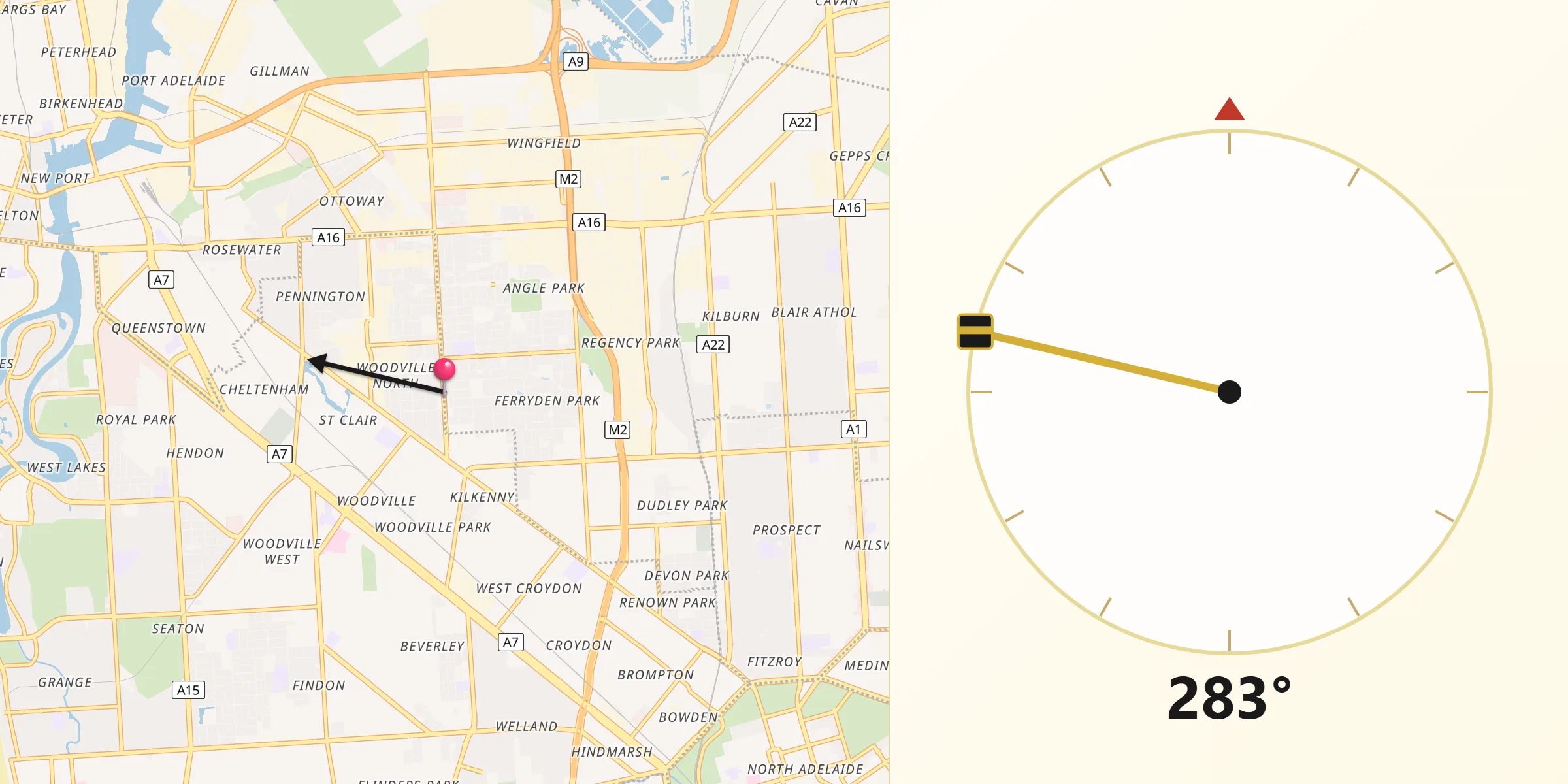 Qibla Direction from Woodville Gardens