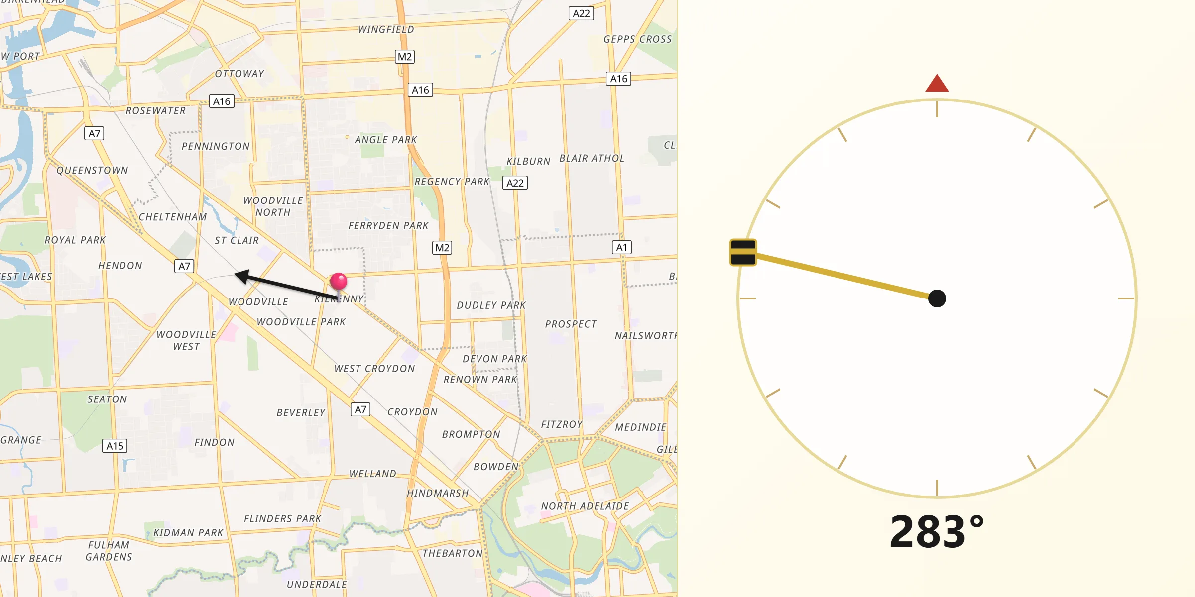Qibla Direction from Kilkenny