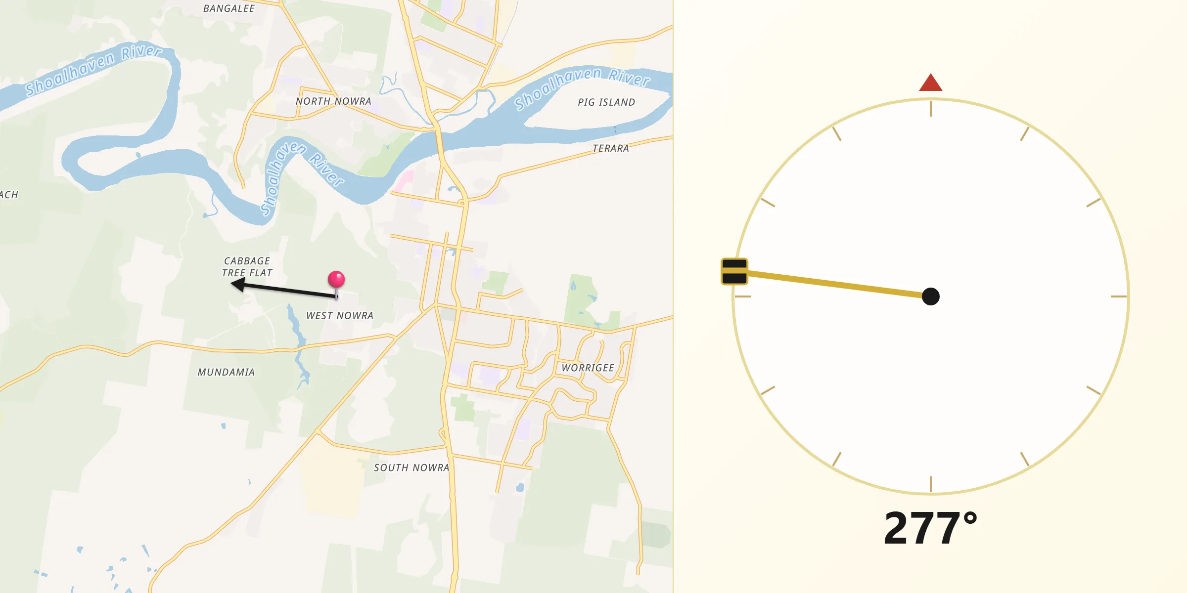 Qibla Direction from West Nowra