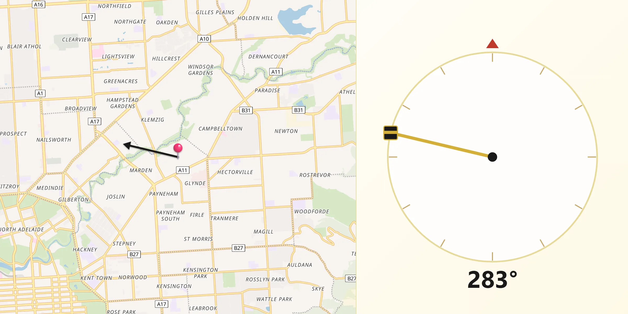 Qibla Direction from Felixstow