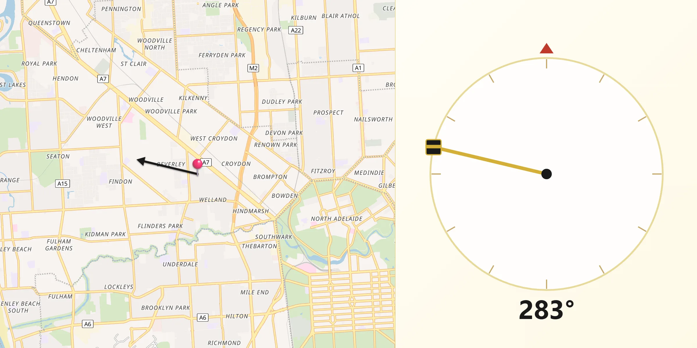 Qibla Direction from Allenby Gardens