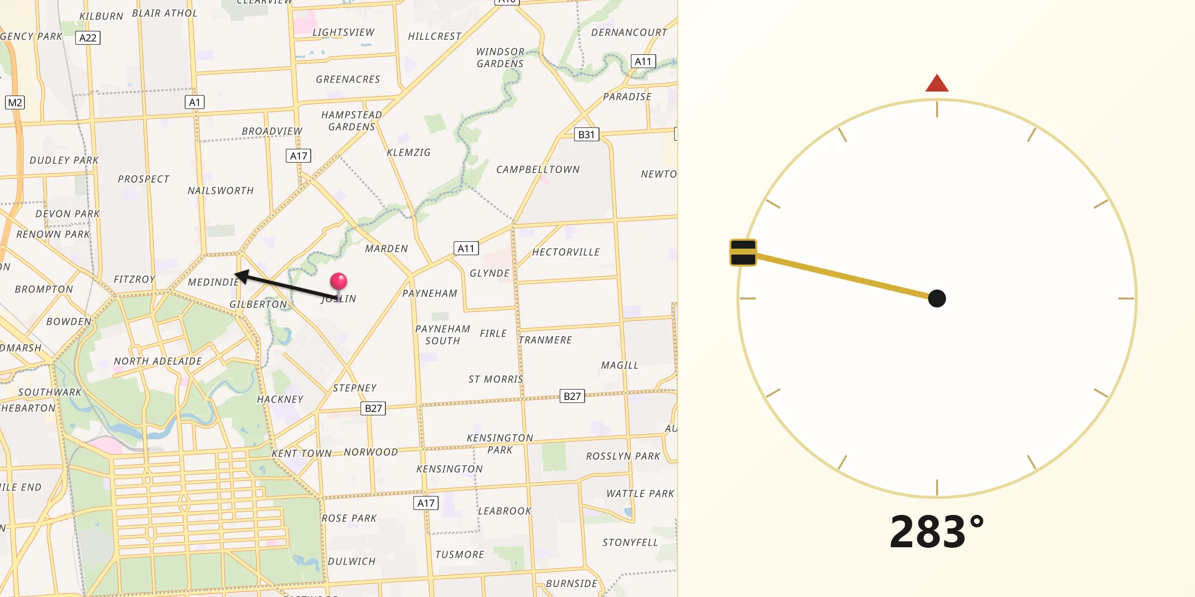 Qibla Direction from Joslin