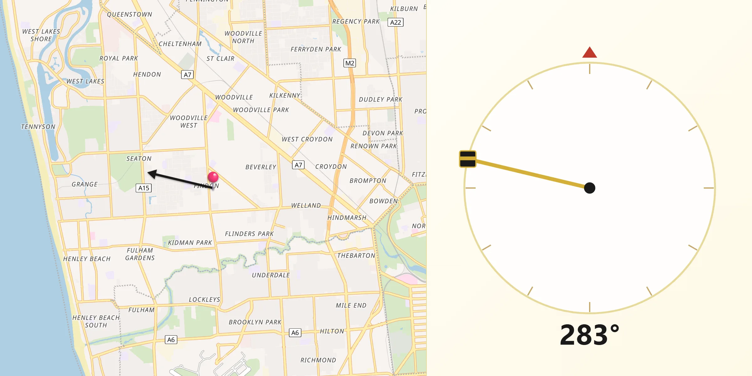 Qibla Direction from Findon