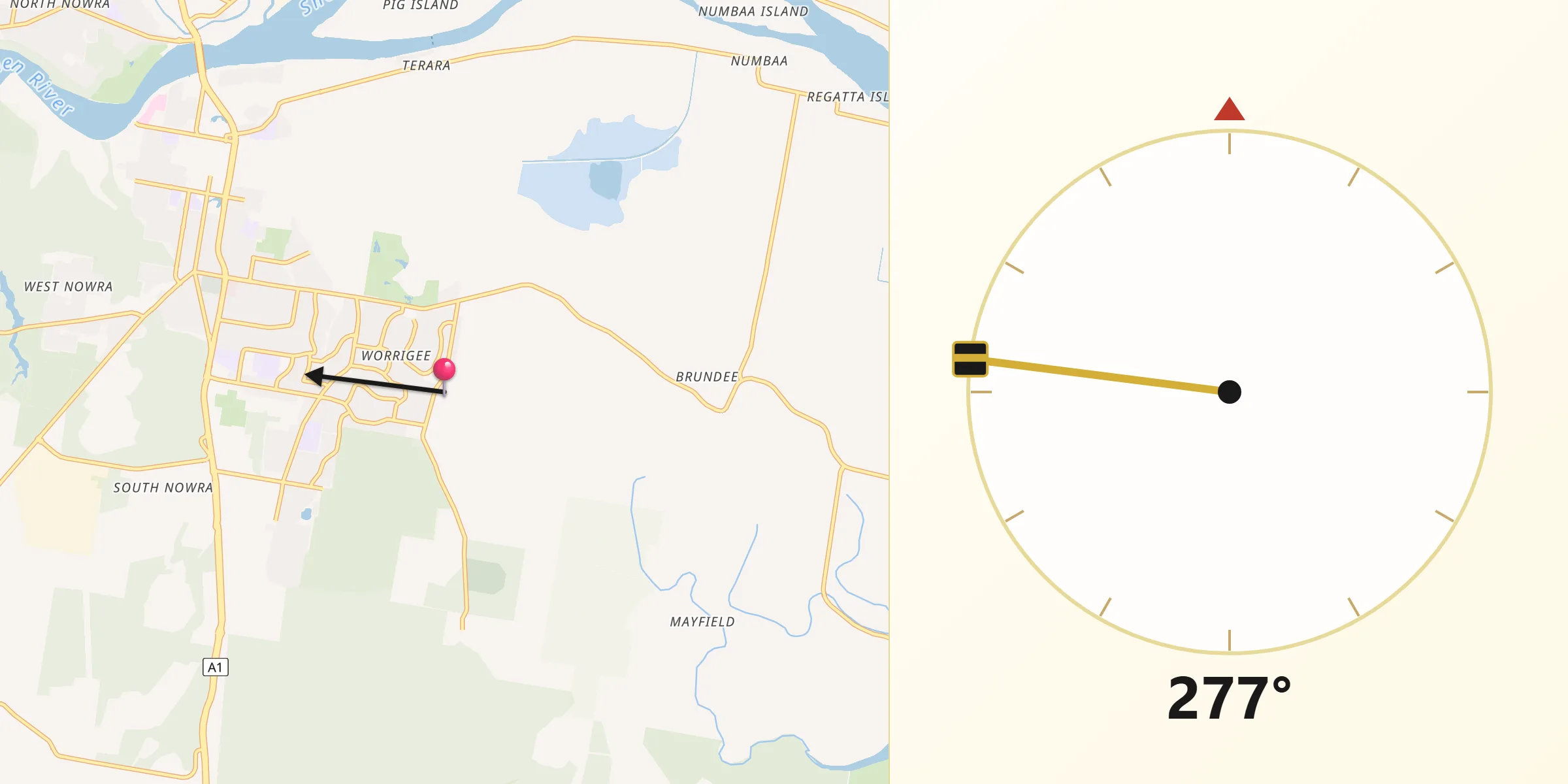 Qibla Direction from Worrigee