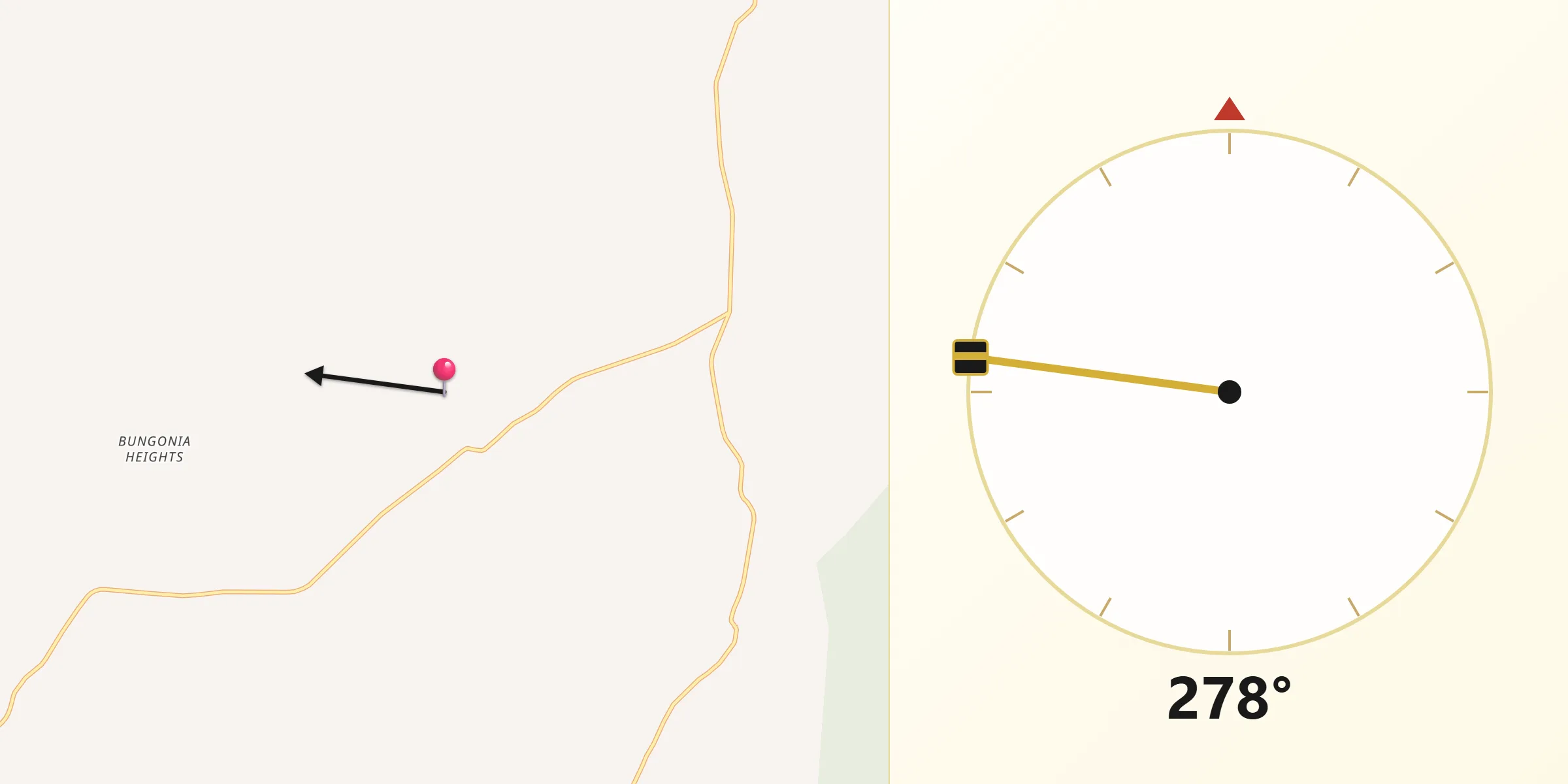 Qibla Direction from Goulburn Mulwaree