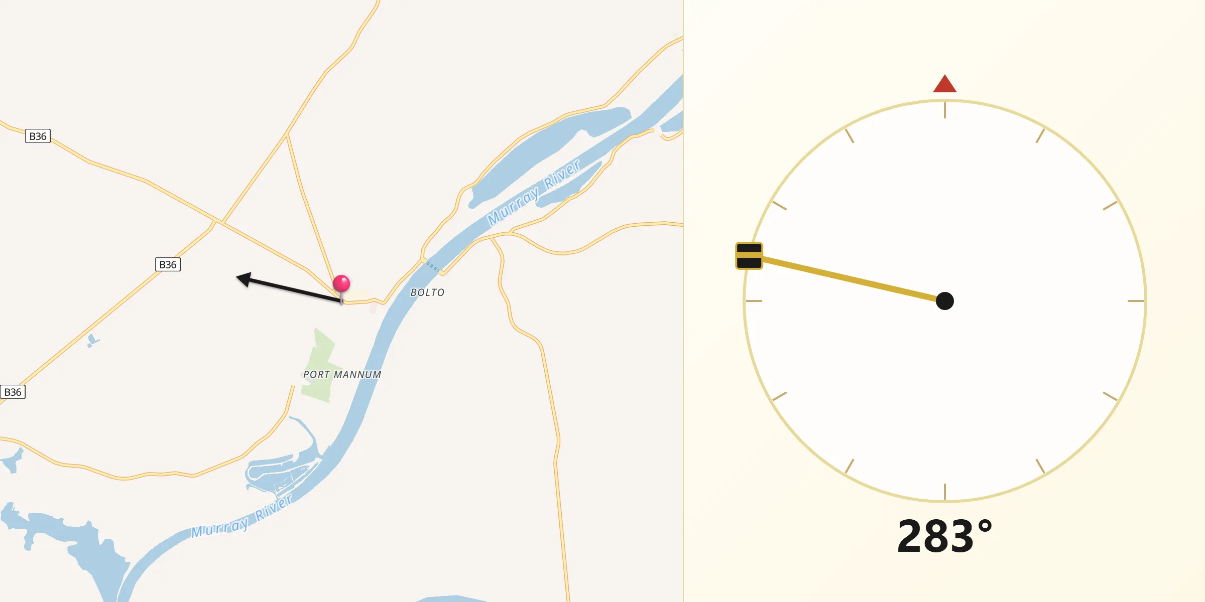 Qibla Direction from Mannum