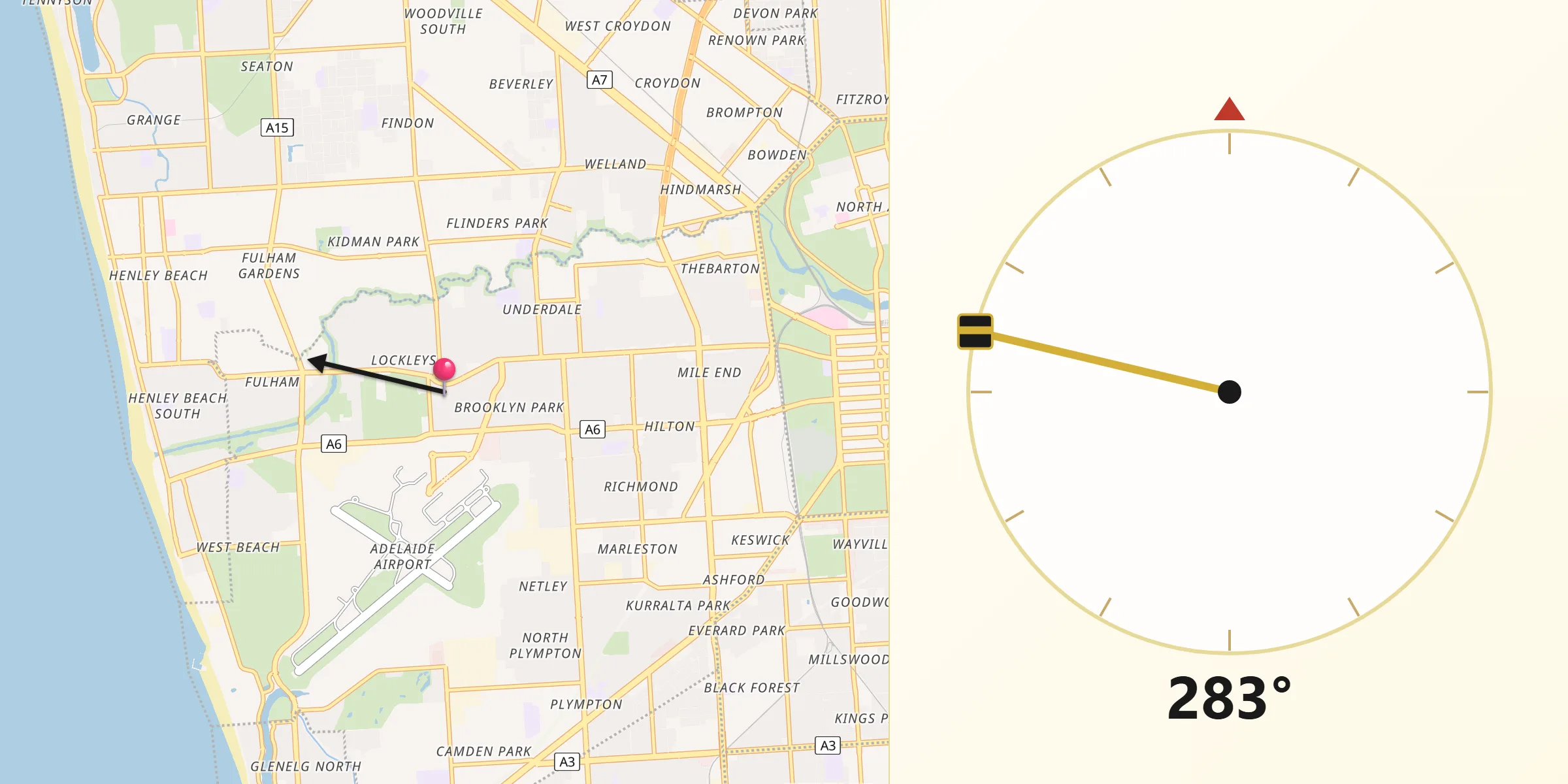 Qibla Direction from Brooklyn Park