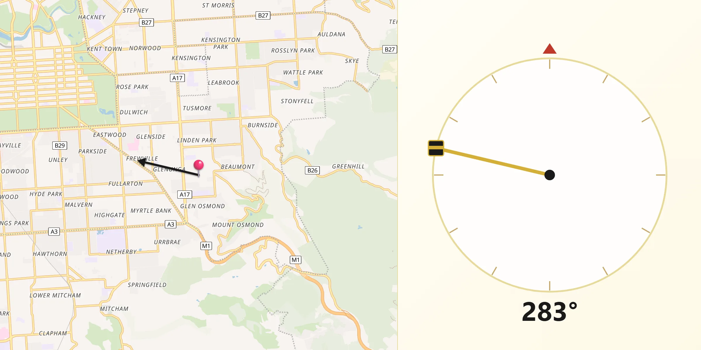 Qibla Direction from St Georges