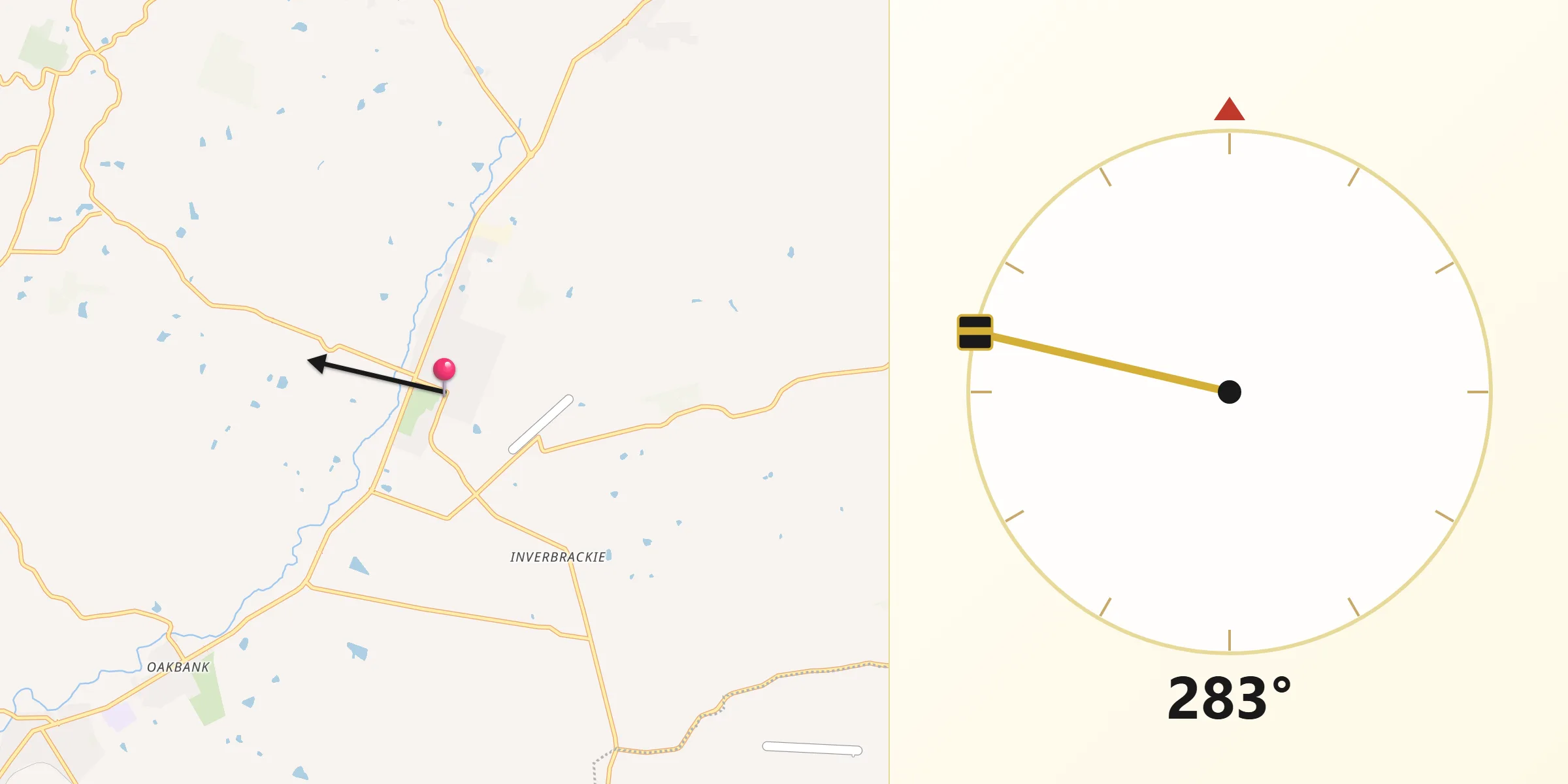 Qibla Direction from Woodside