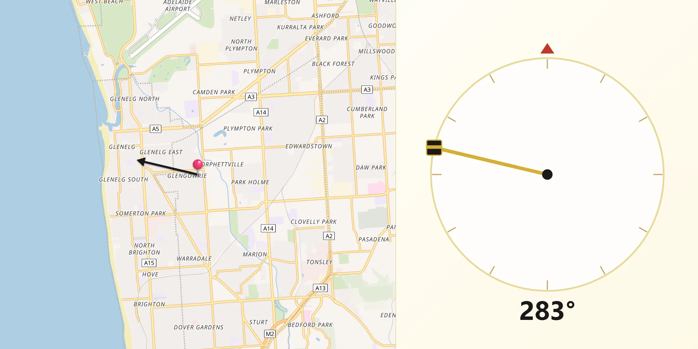 Qibla Direction from Glengowrie