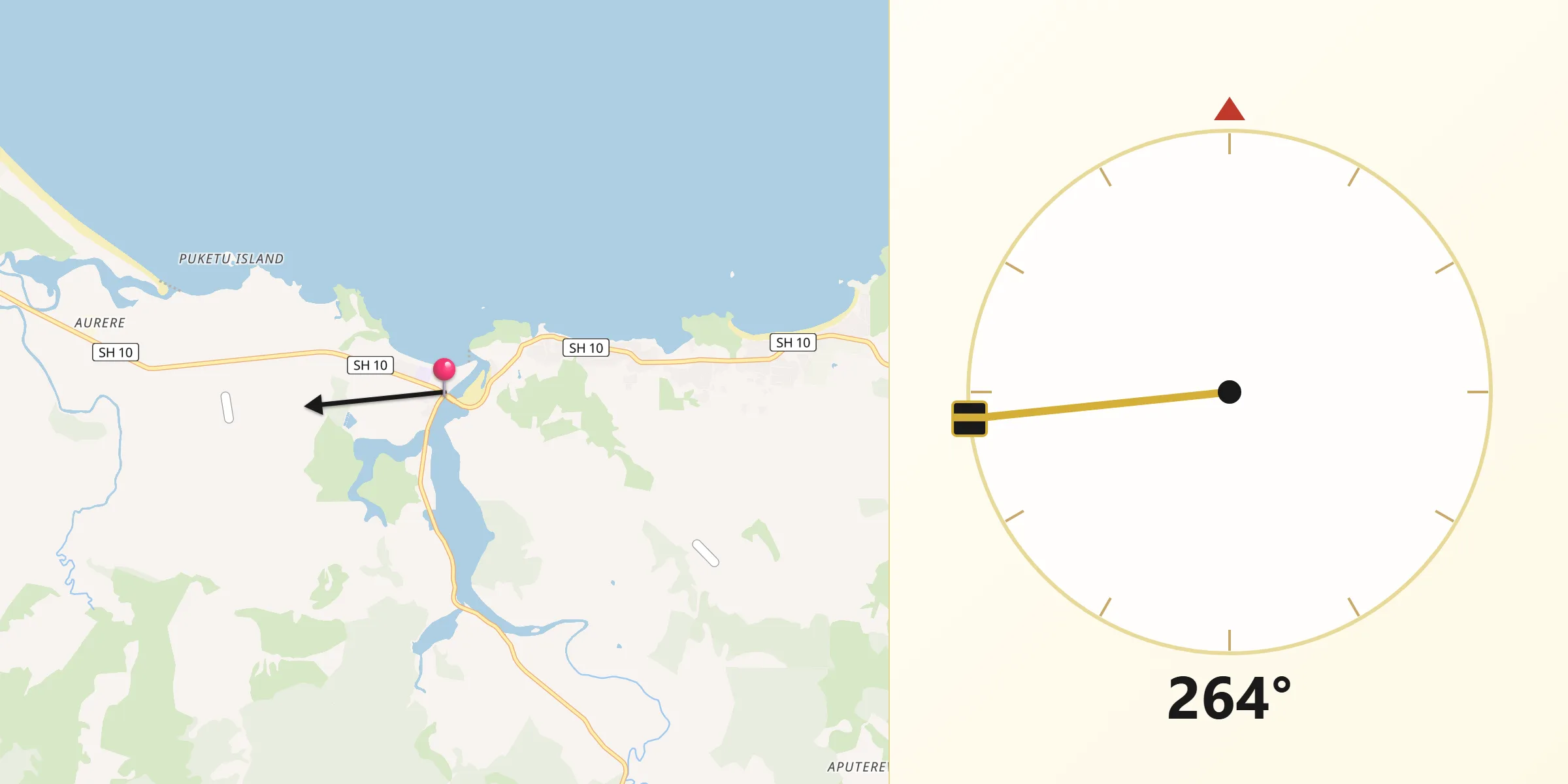 Qibla Direction from Taipa