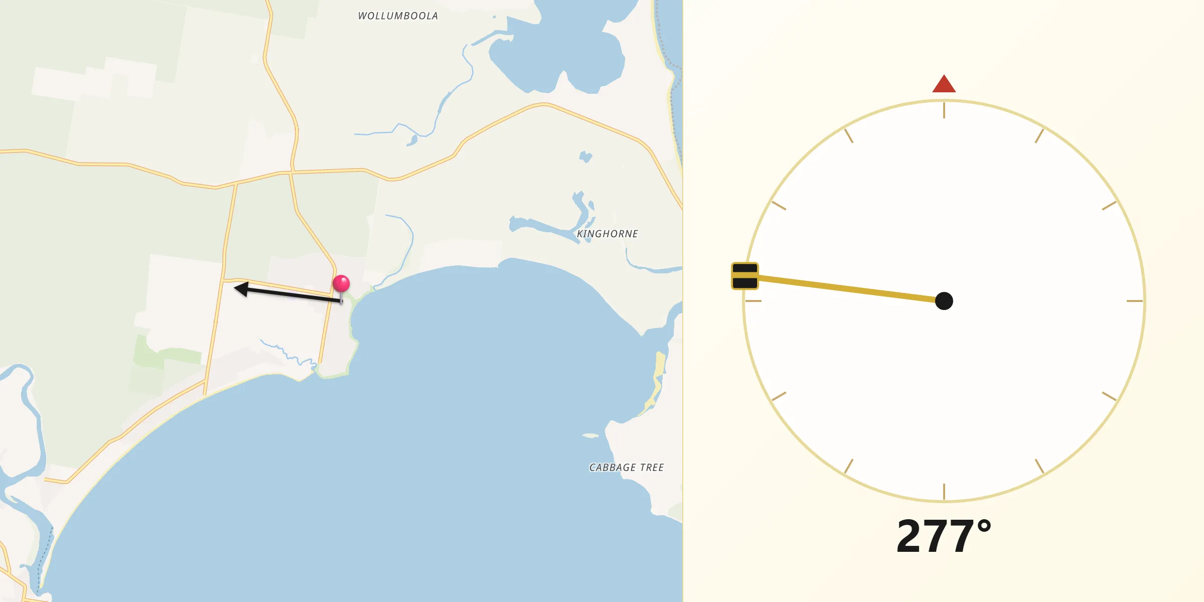 Qibla Direction from Callala Bay