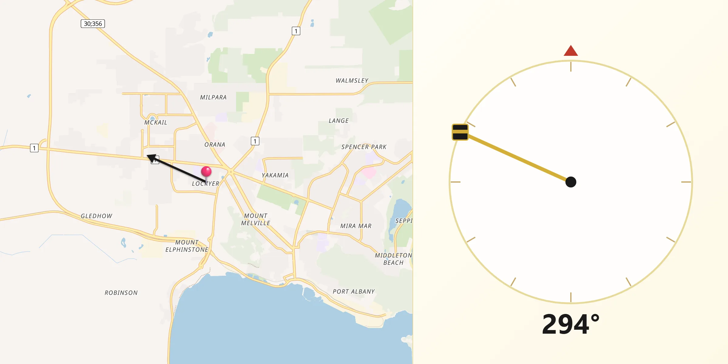 Qibla Direction from Lockyer