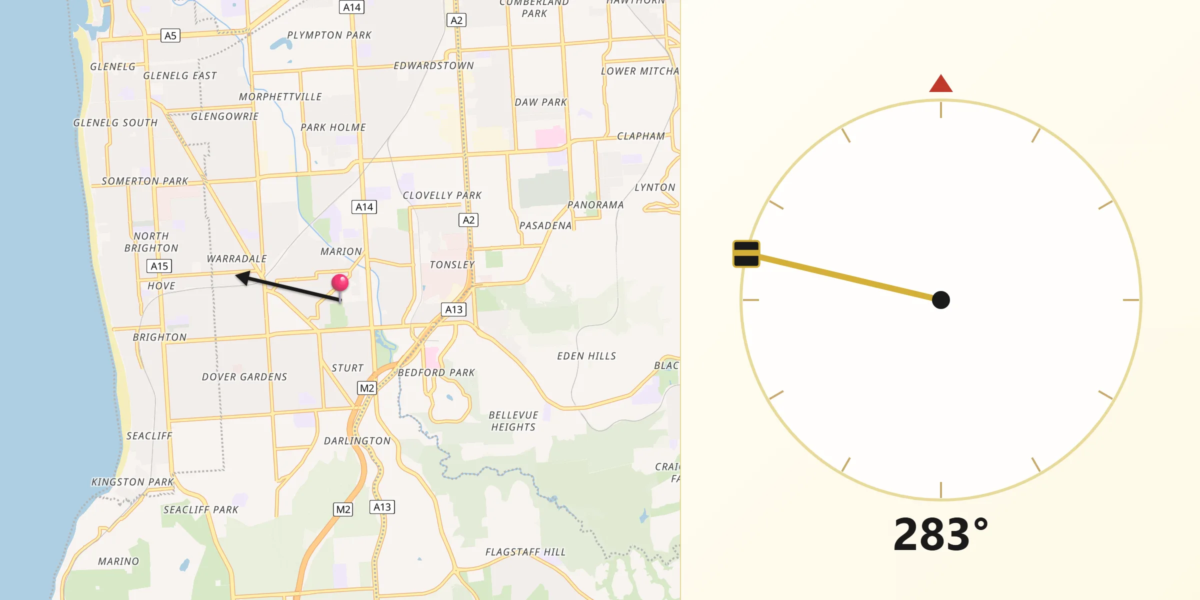Qibla Direction from Marion