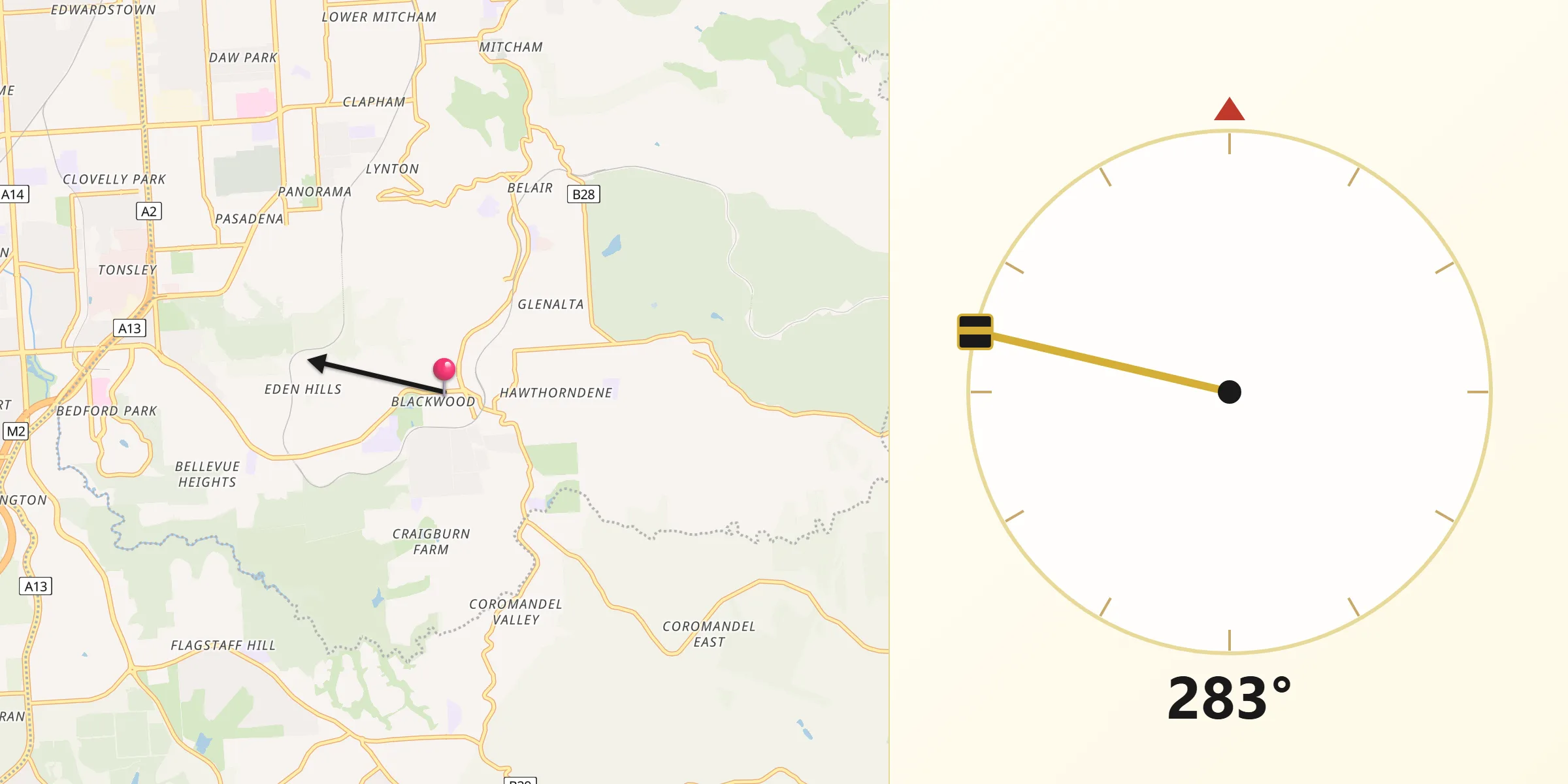 Qibla Direction from Blackwood