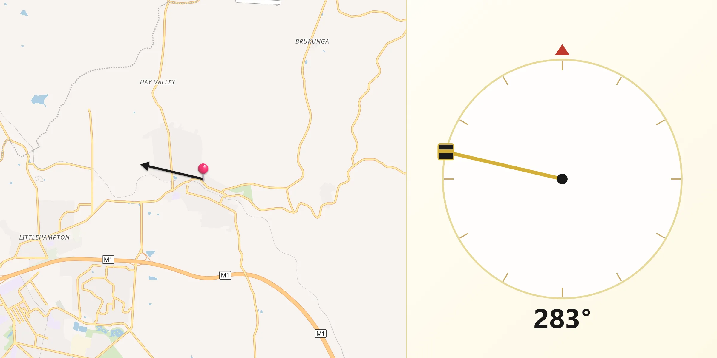 Qibla Direction from Nairne