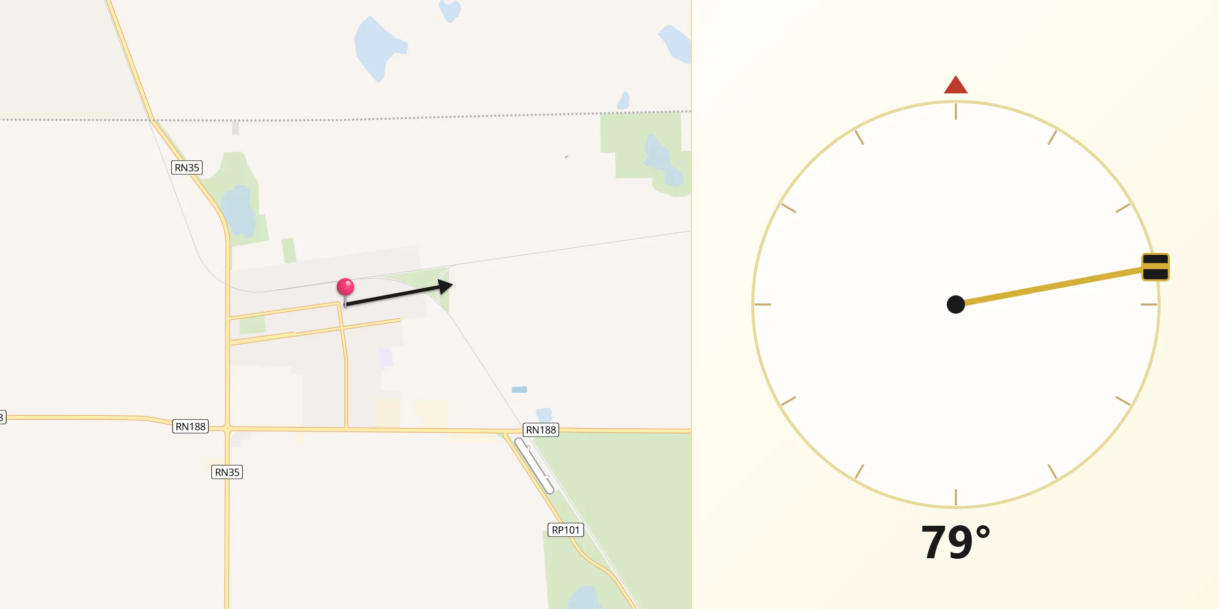 Dirección de la Qibla desde Realicó